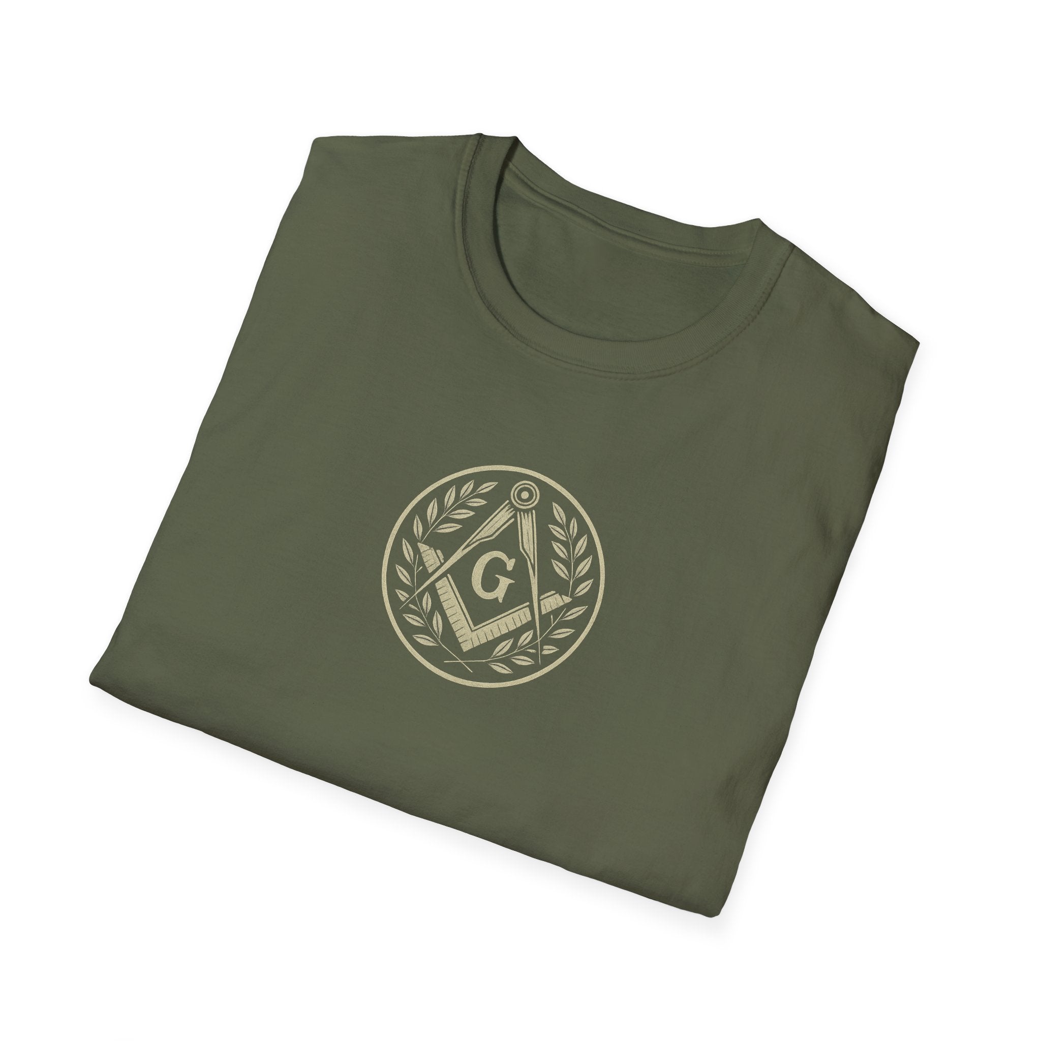 Masonic Symbol Unisex Softstyle T-Shirt | Casual Tee for Freemasons, Gift for Him, Brotherhood Apparel, Everyday Wear, Unique T-Shirt