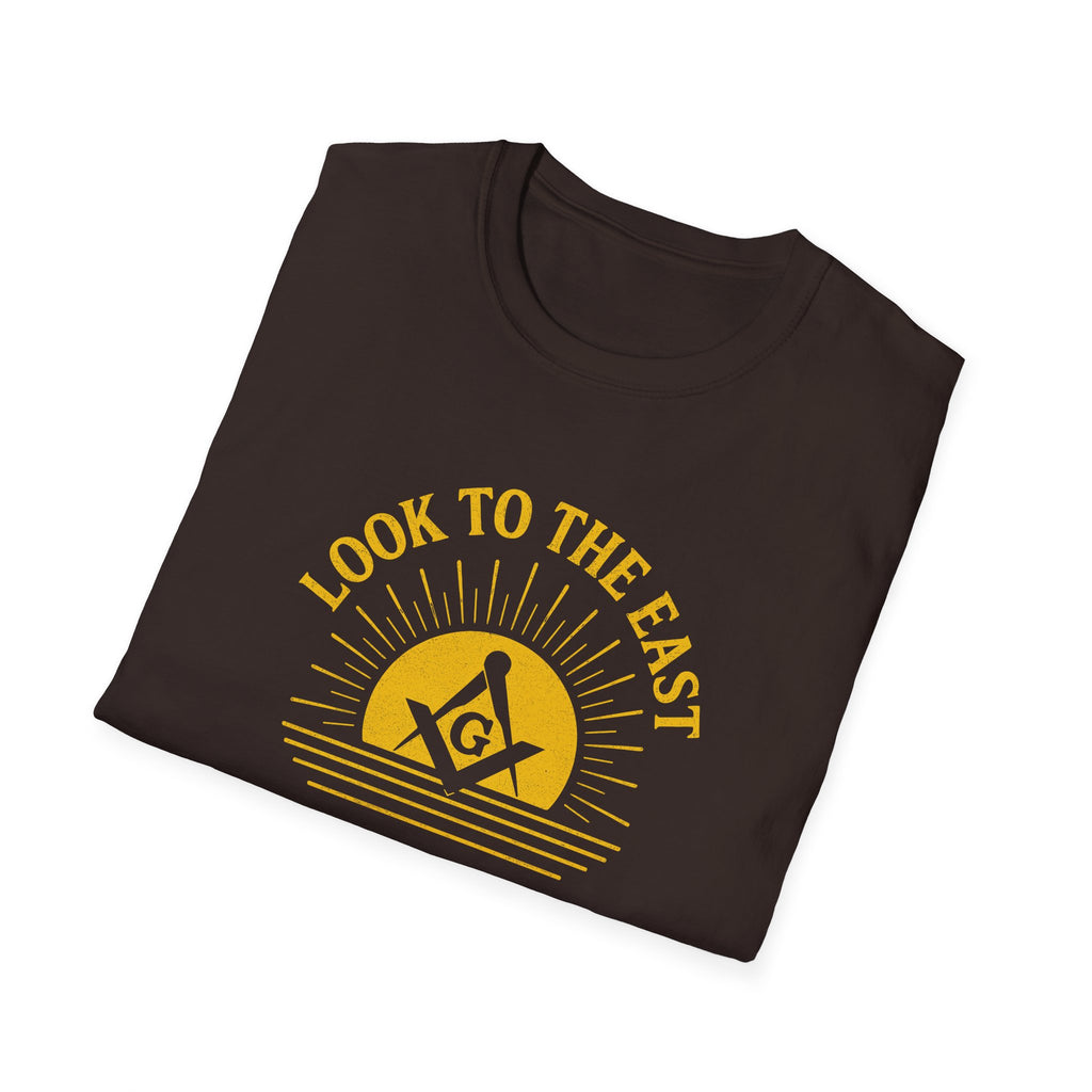Unisex Inspirational Graphic T-Shirt, Look to the East Shirt, Casual Wear, Gift for Freemasons, Spiritual T-Shirt, Unisex Tee