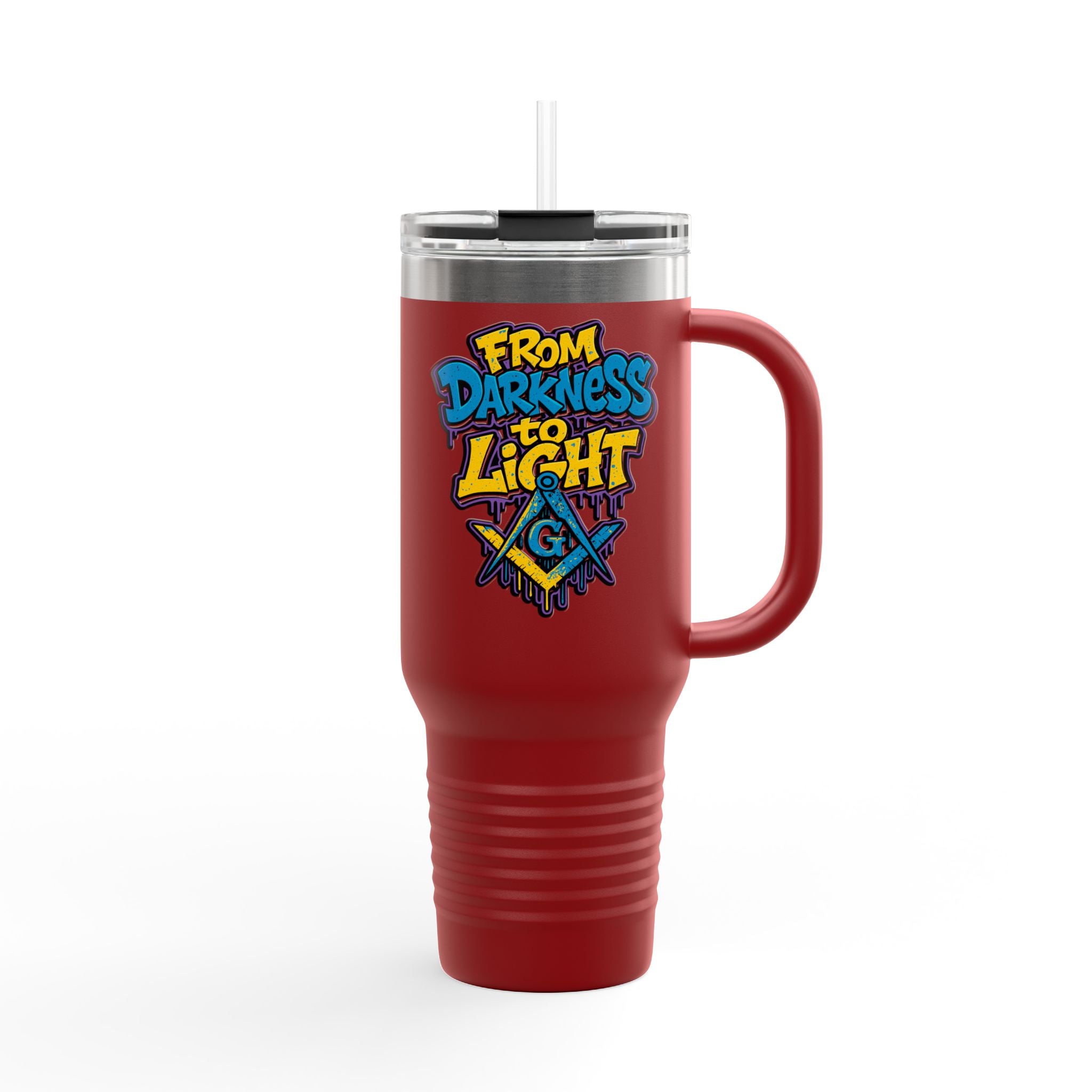 Vibrant Insulated Travel Mug, 40oz - Perfect for Hot or Cold Drinks, Great for Outdoors, Gifts for Friends, Inspirational Quotes
