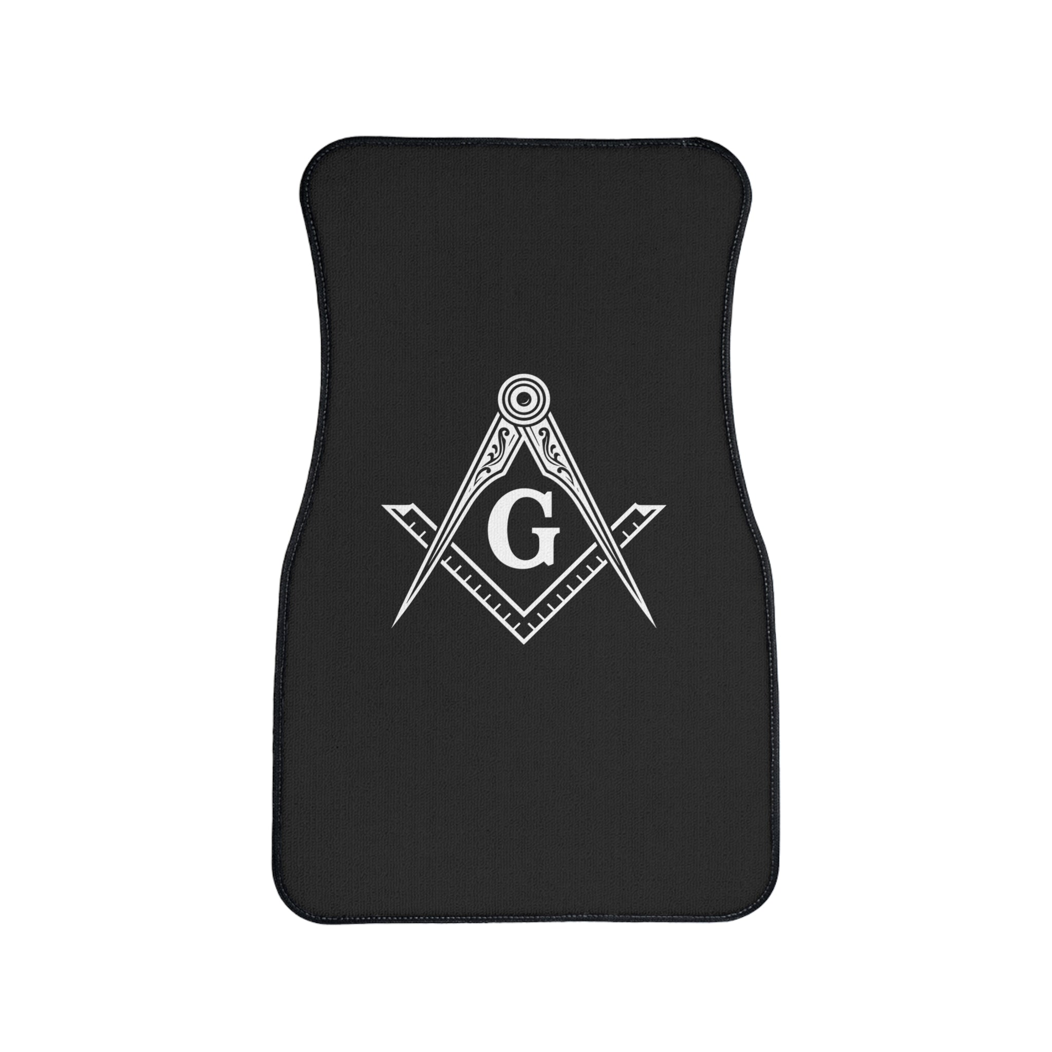 Masonic Car Floor Mat, Custom Fit Auto Mat, Freemason Gift, Durable Car Accessories, Black Floor Protector