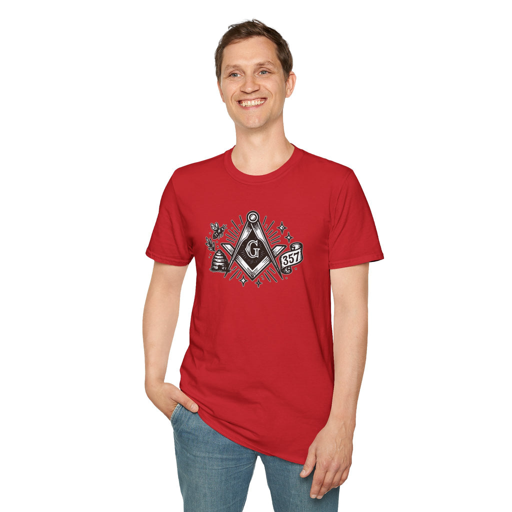 Masonic Symbol Unisex T-Shirt, Freemasonry Shirt, Gift for Mason, Black and White Graphic Tee, Celebratory Apparel