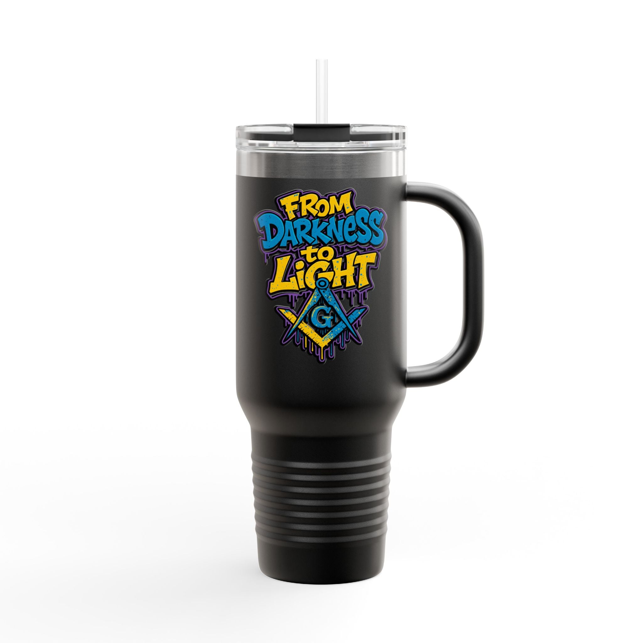 Vibrant Insulated Travel Mug, 40oz - Perfect for Hot or Cold Drinks, Great for Outdoors, Gifts for Friends, Inspirational Quotes