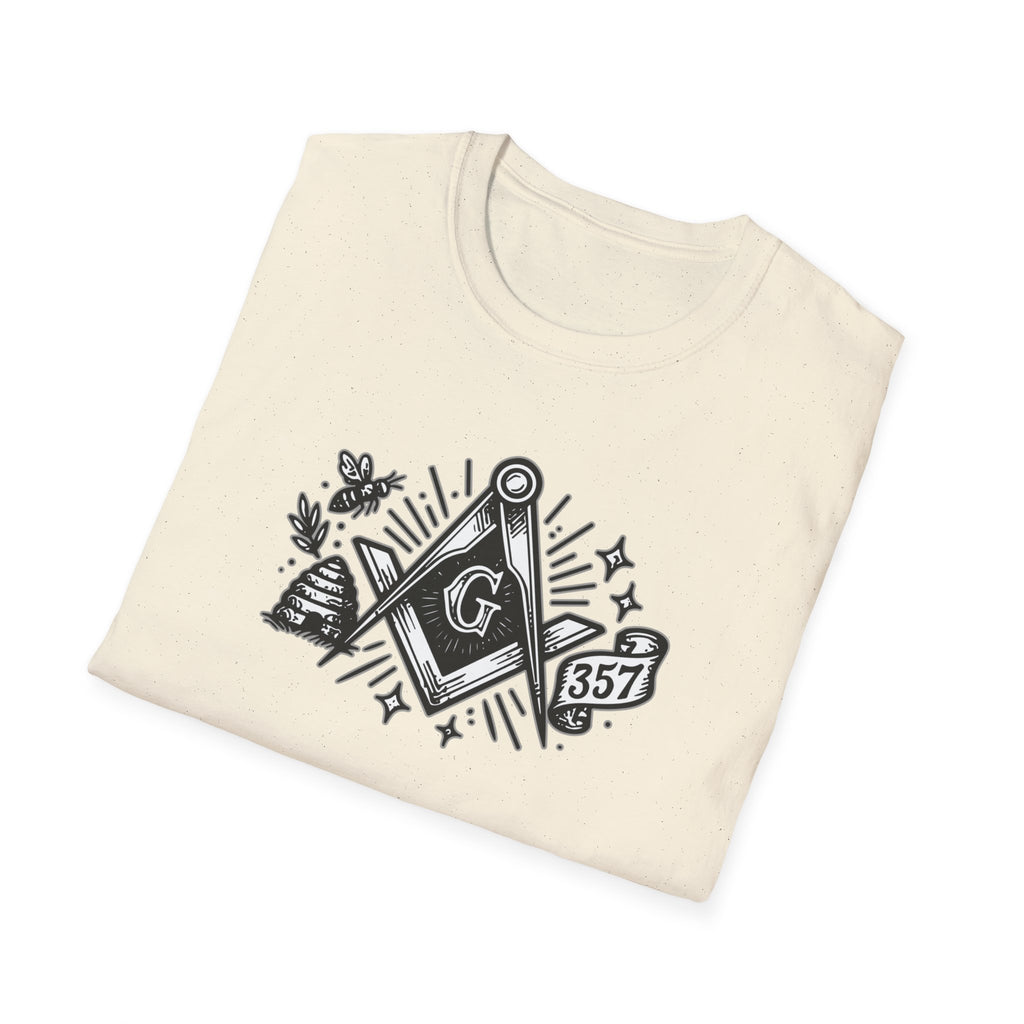 Masonic Symbol Unisex T-Shirt, Freemasonry Shirt, Gift for Mason, Black and White Graphic Tee, Celebratory Apparel