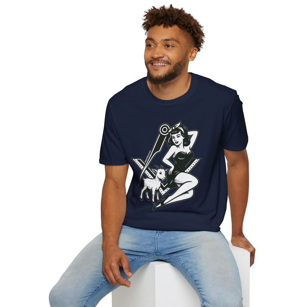 Vintage Pin-Up Girl Graphic T-Shirt, Unisex Retro Tee, Dog Lover Gift, Casual Wear, Birthday Present, Summer Essentials