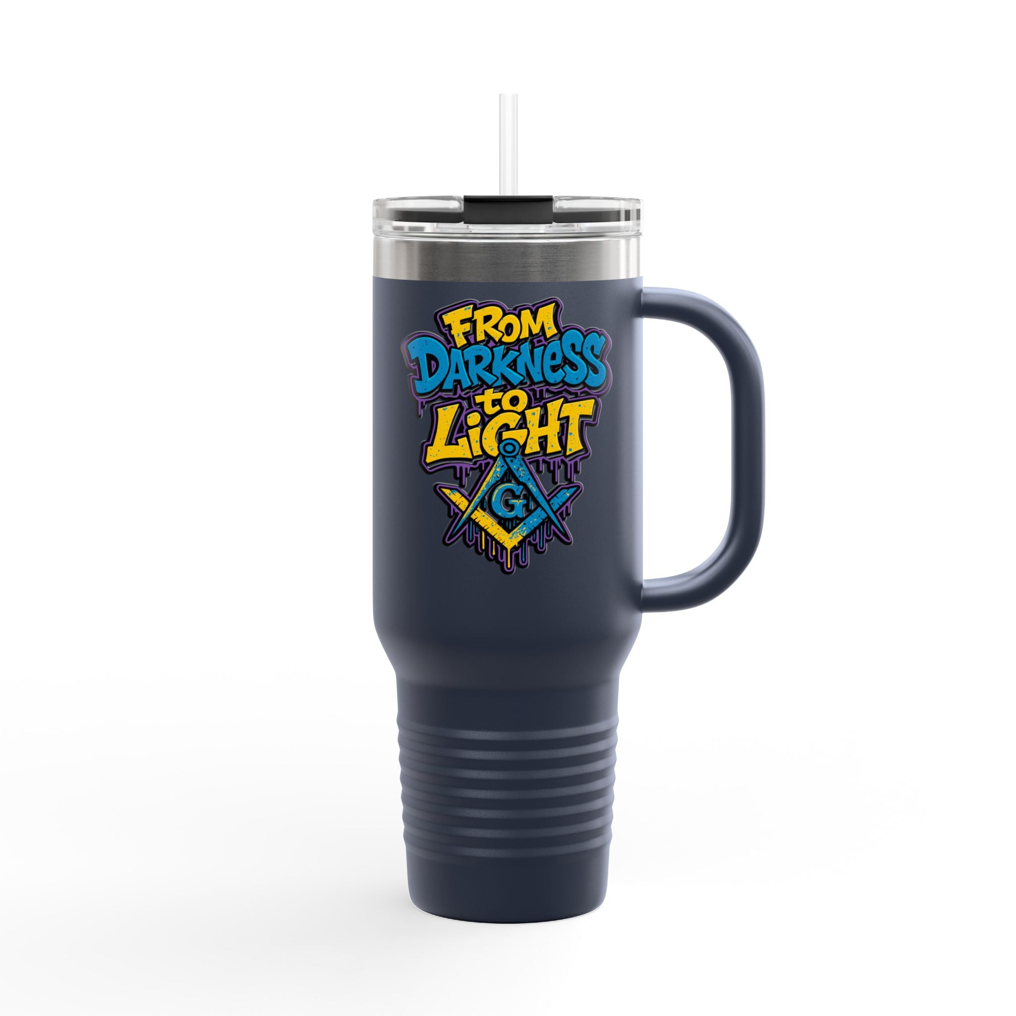Vibrant Insulated Travel Mug, 40oz - Perfect for Hot or Cold Drinks, Great for Outdoors, Gifts for Friends, Inspirational Quotes
