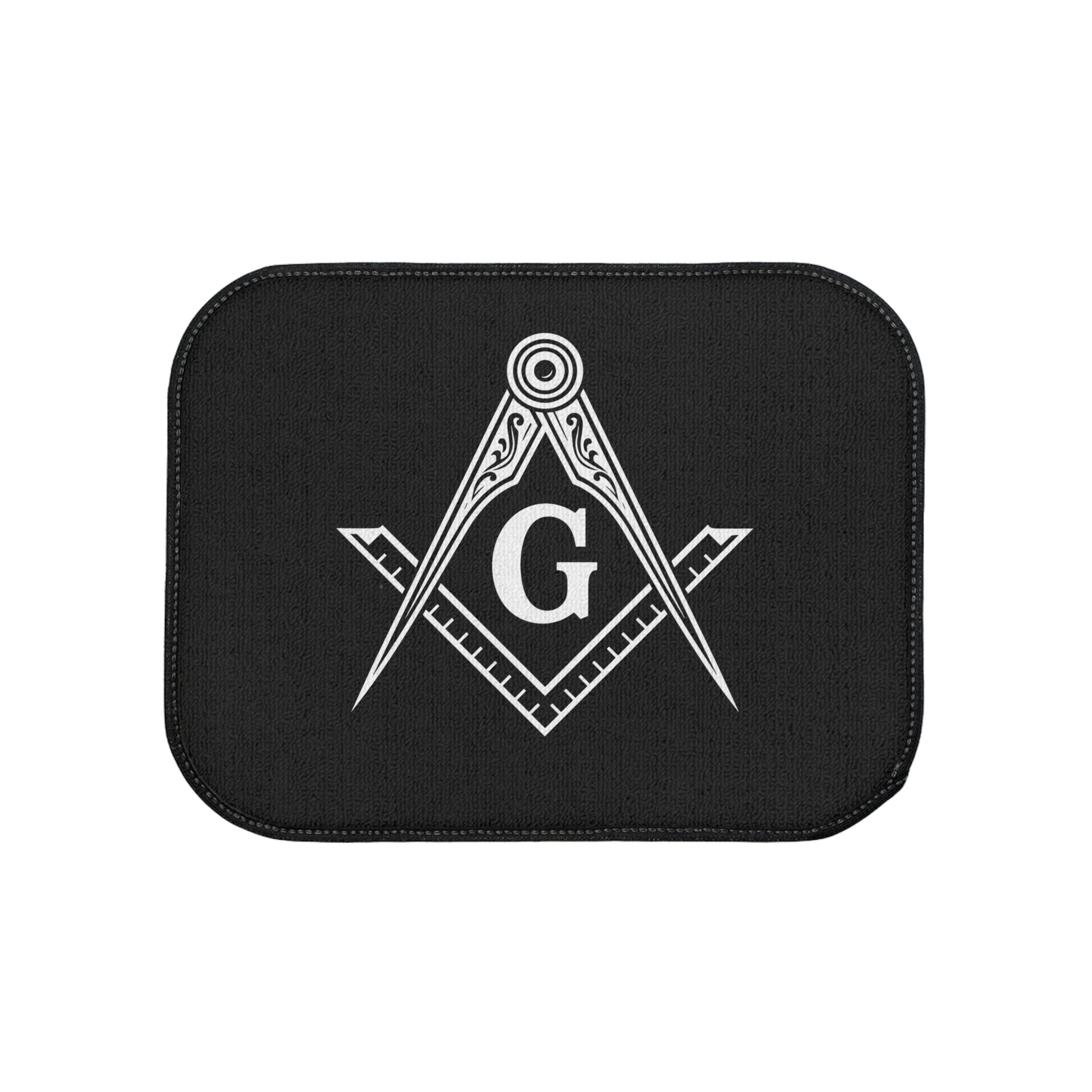 Masonic Car Floor Mat, Custom Fit Auto Mat, Freemason Gift, Durable Car Accessories, Black Floor Protector