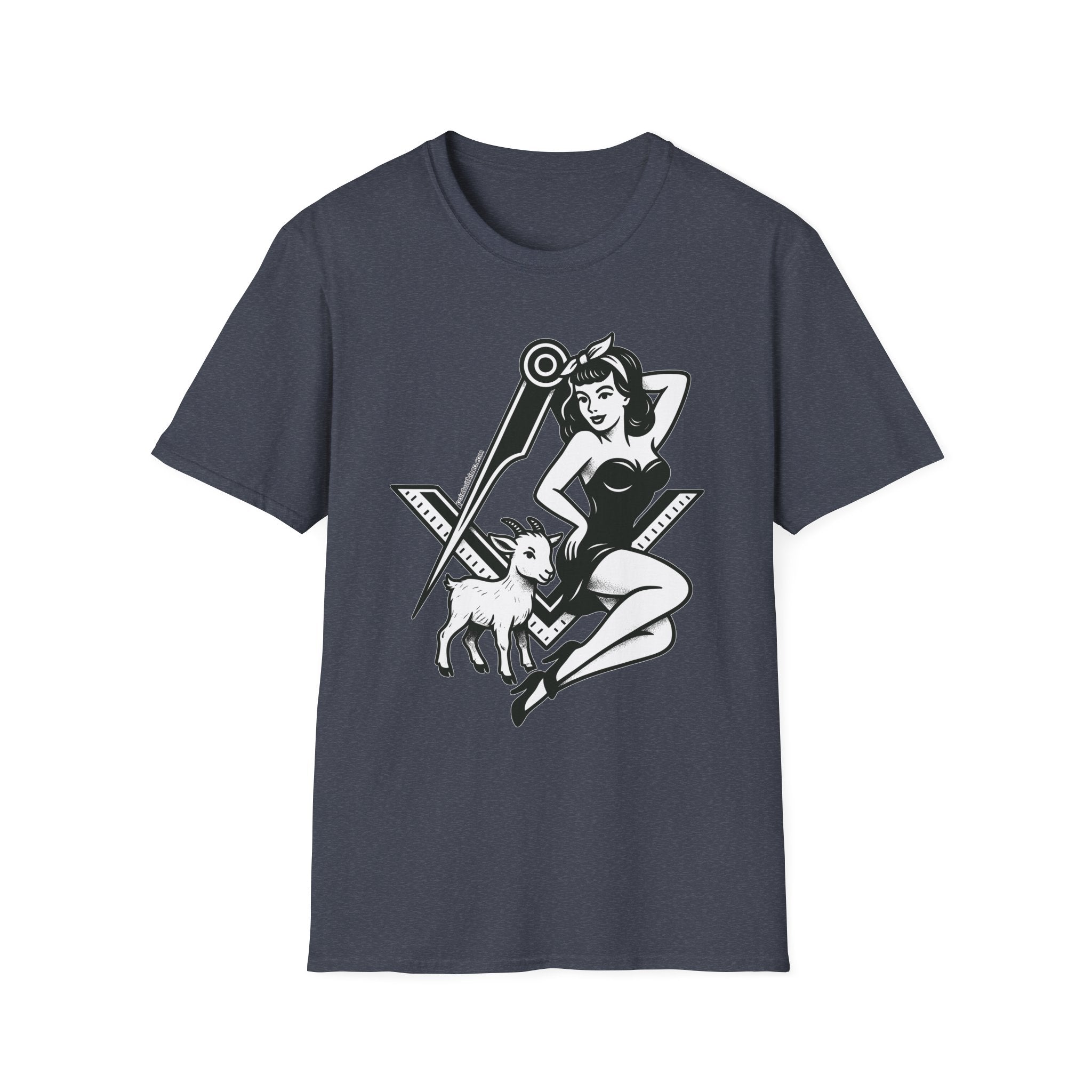 Vintage Pin-Up Girl Graphic T-Shirt, Unisex Retro Tee, Dog Lover Gift, Casual Wear, Birthday Present, Summer Essentials