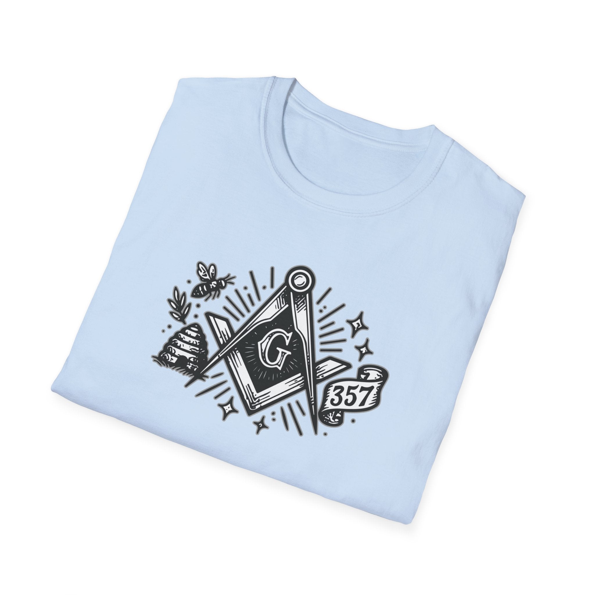 Masonic Symbol Unisex T-Shirt, Freemasonry Shirt, Gift for Mason, Black and White Graphic Tee, Celebratory Apparel