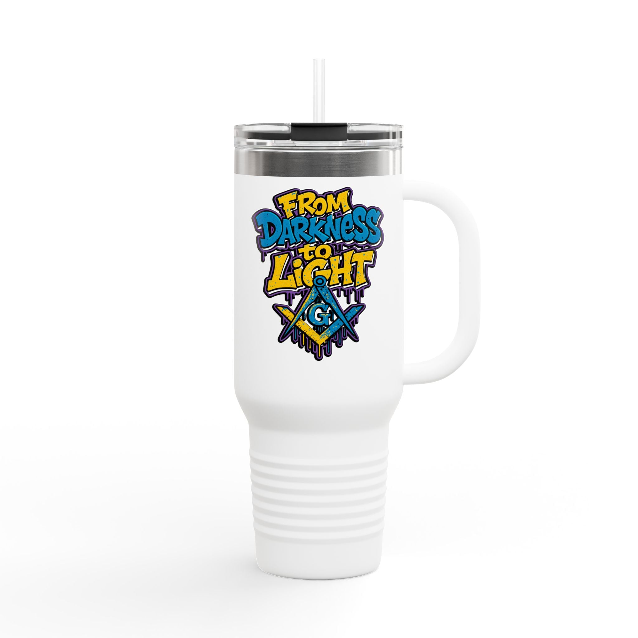 Vibrant Insulated Travel Mug, 40oz - Perfect for Hot or Cold Drinks, Great for Outdoors, Gifts for Friends, Inspirational Quotes