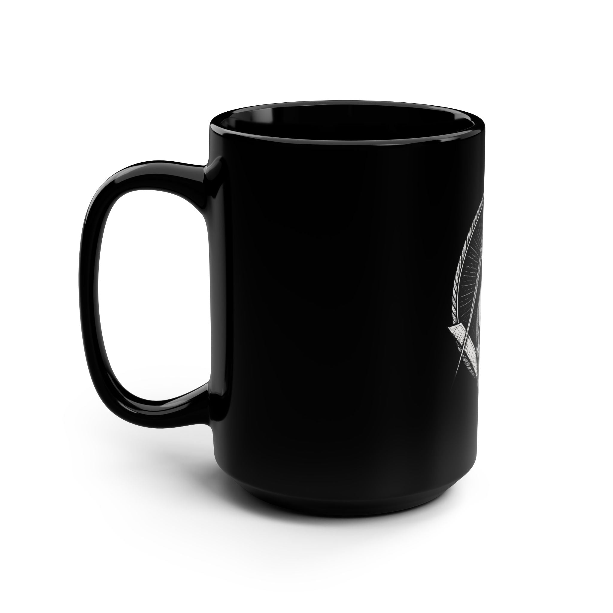 Stylish Black Mug, Great for Coffee Lovers, Perfect Gift, Home Office Decor, 15oz Ceramic Cup