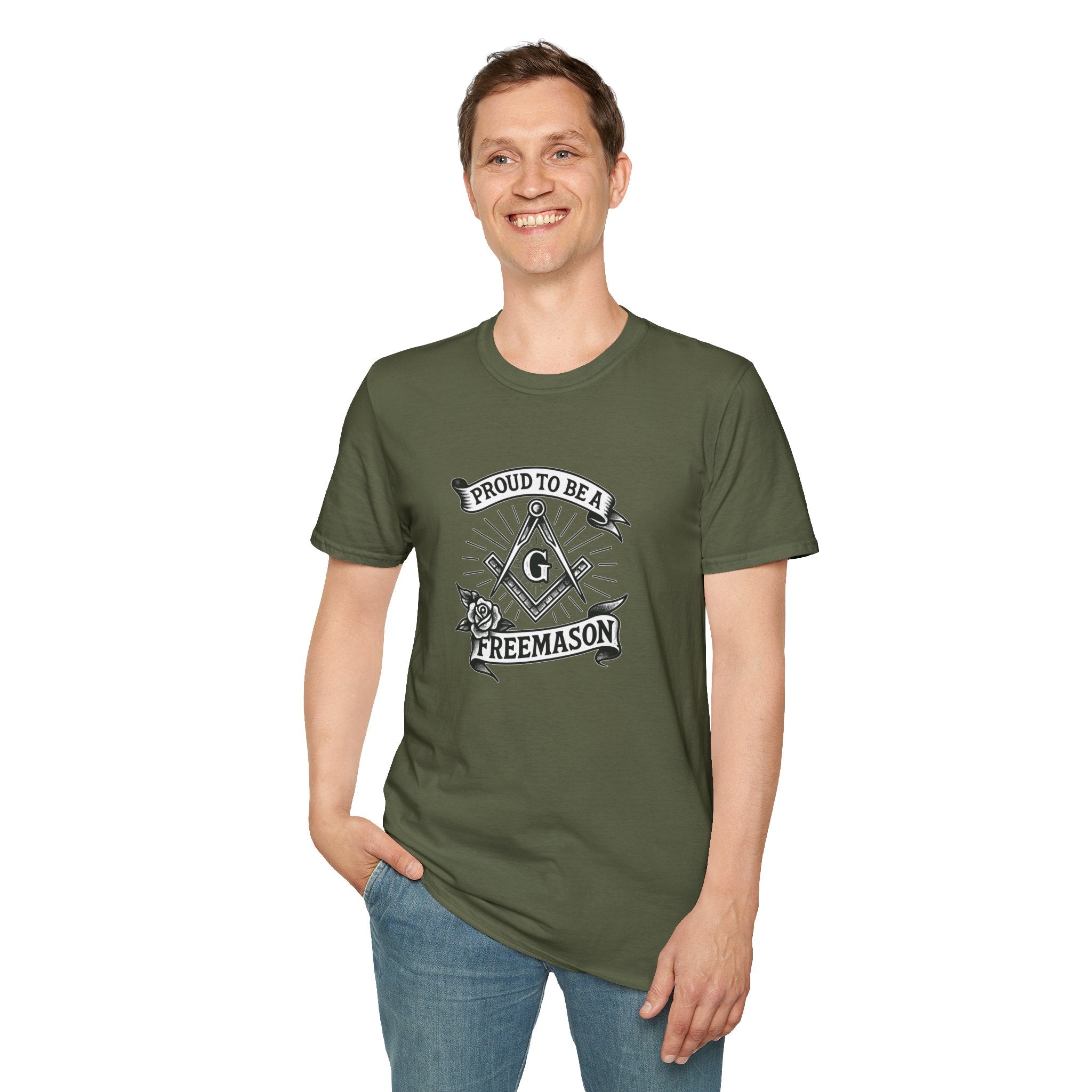Proud Freemason Unisex Softstyle T-Shirt | Perfect for Masonic Events, Gifts for Brothers, Celebrations, Apparel, Everyday Wear