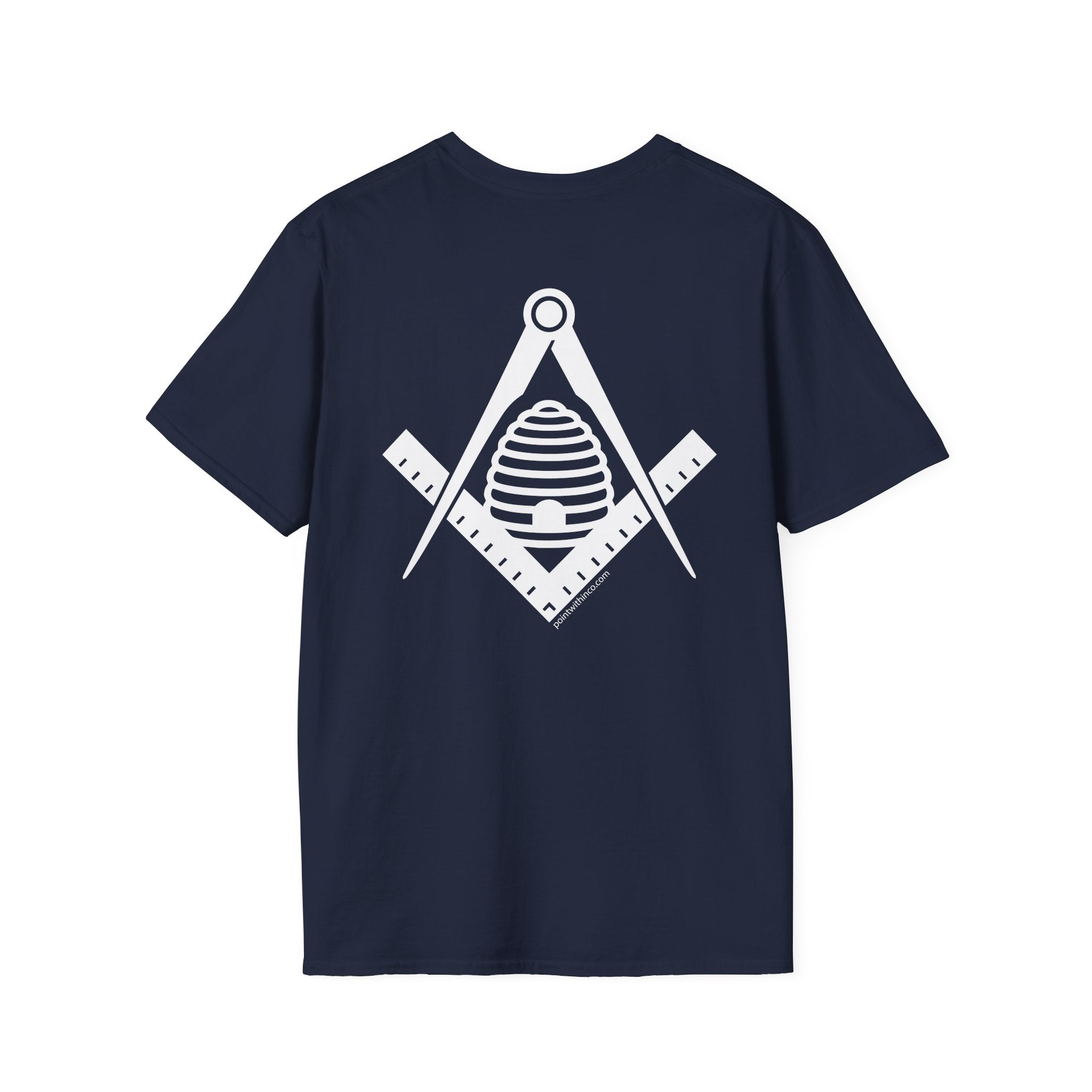 Masonic Beehive Graphic Tee, Unisex Softstyle T-Shirt, Freemason Gift, Symbolic Apparel, Lodge Wear, Brotherhood Shirt, Casual Fashion