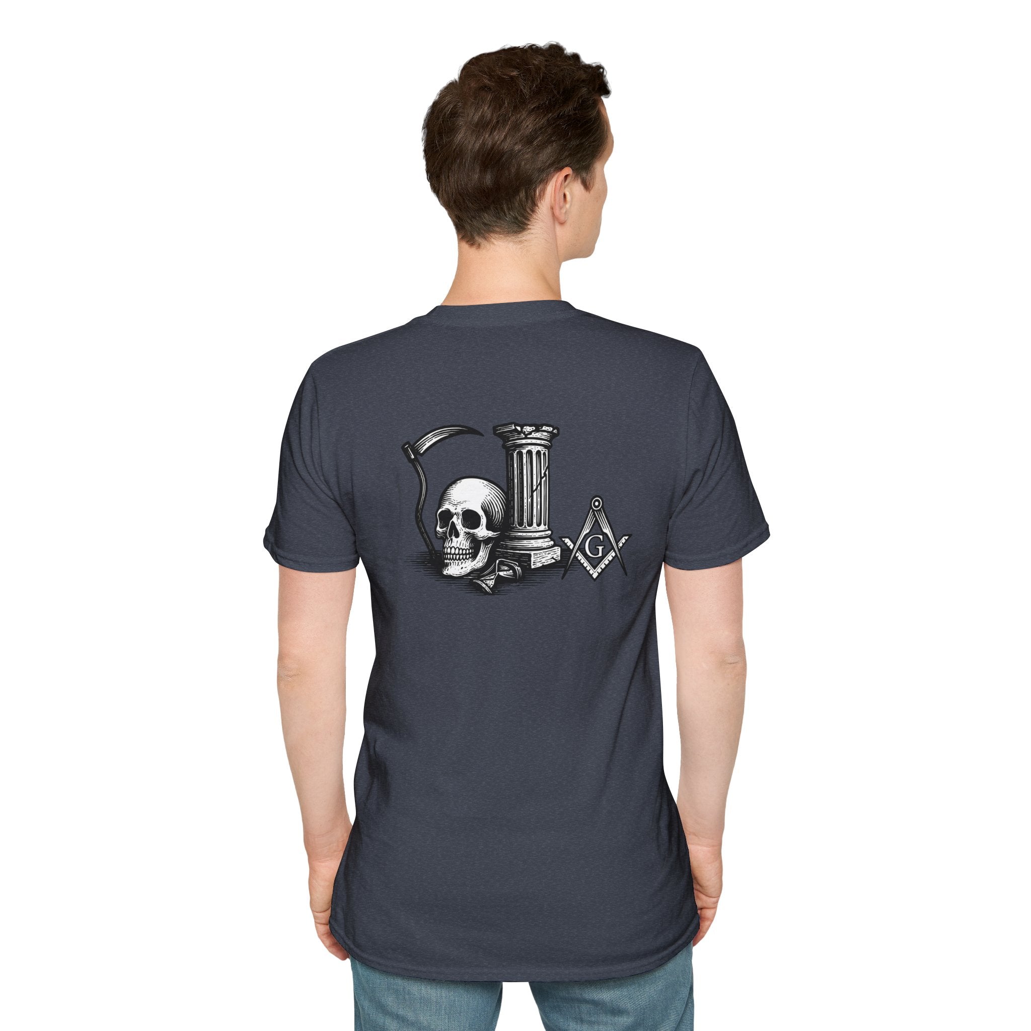 Gothic Skull Unisex T-Shirt, Softstyle Tee for Halloween, Punk Fashion, Casual Wear, Unique Gift