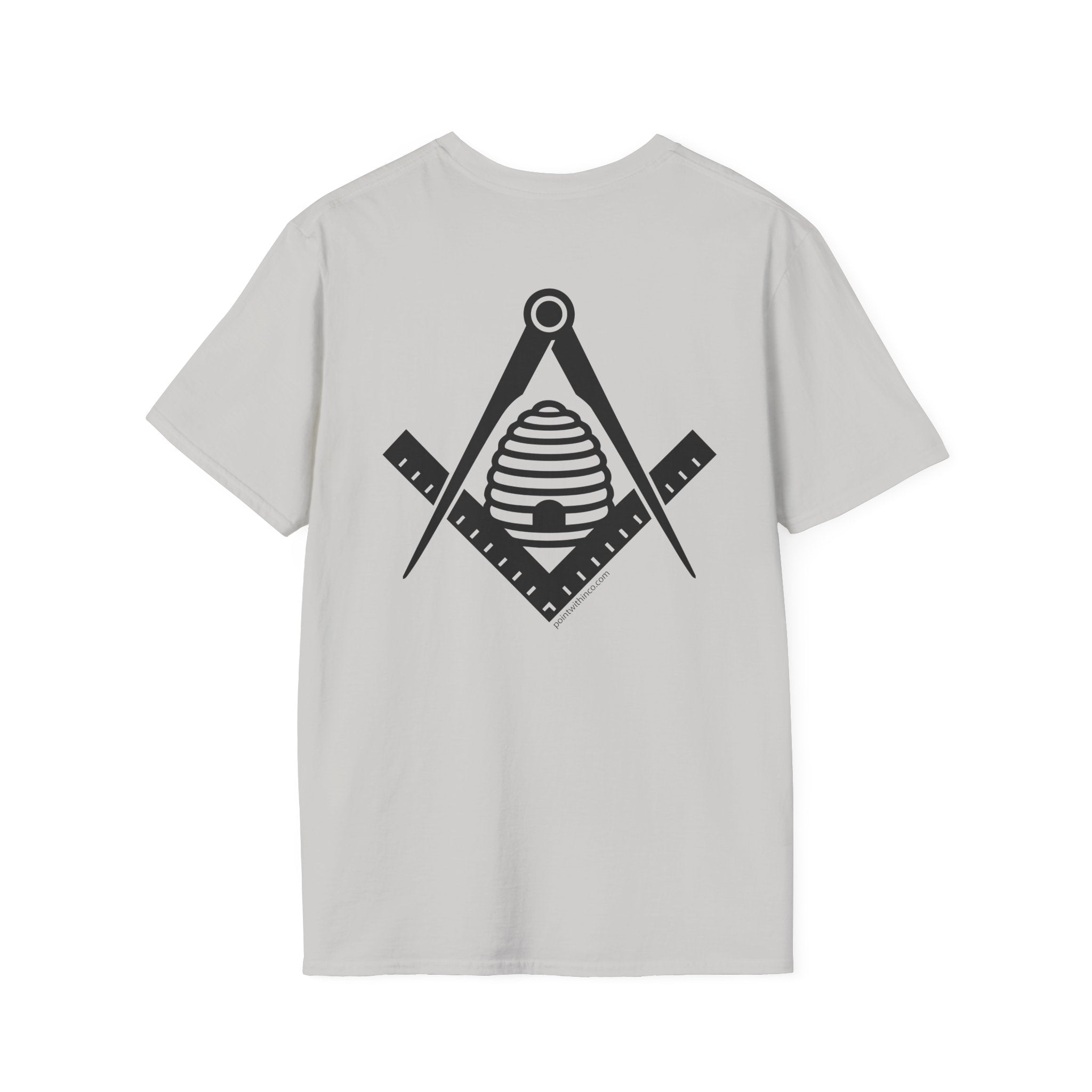 Masonic Beehive Graphic Tee, Unisex Softstyle T-Shirt, Freemason Gift, Symbolic Apparel, Lodge Wear, Brotherhood Shirt, Casual Fashion