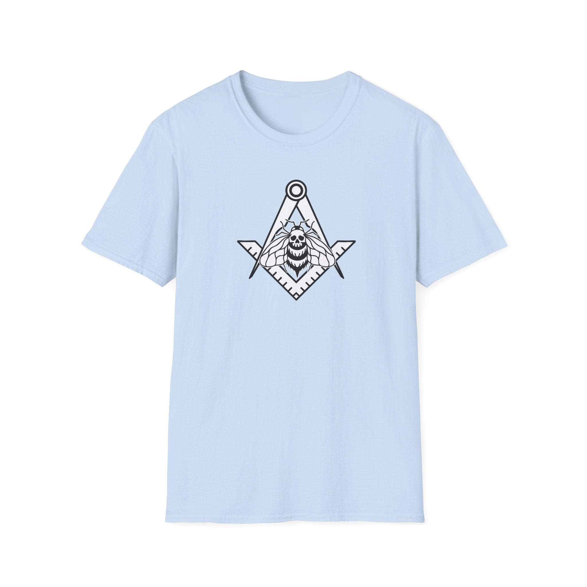 Unique Skull and Compass Design Unisex T-Shirt, Perfect for Masonic Events, Gift for Occasions, Casual Wear, Unique Gift Idea