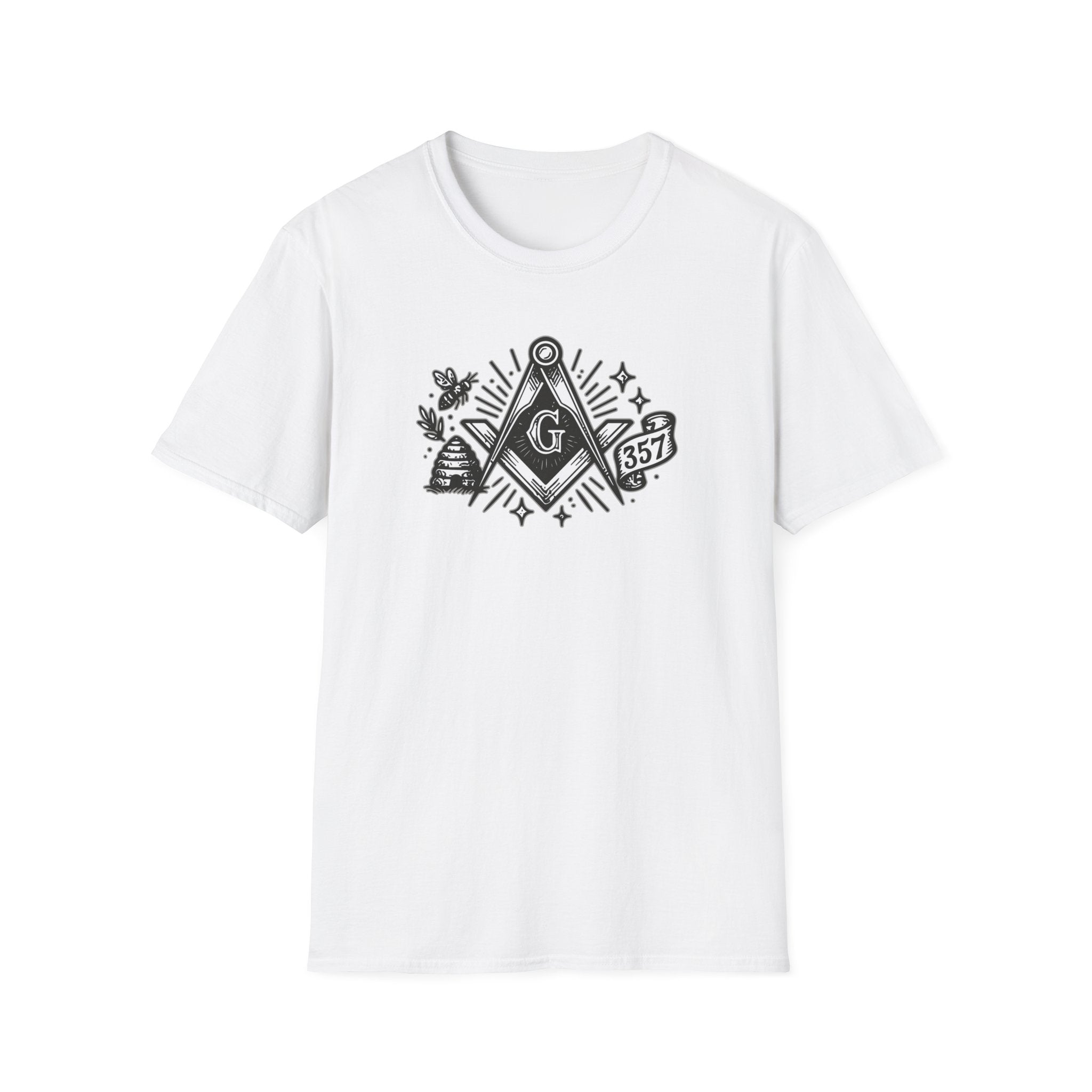 Masonic Symbol Unisex T-Shirt, Freemasonry Shirt, Gift for Mason, Black and White Graphic Tee, Celebratory Apparel