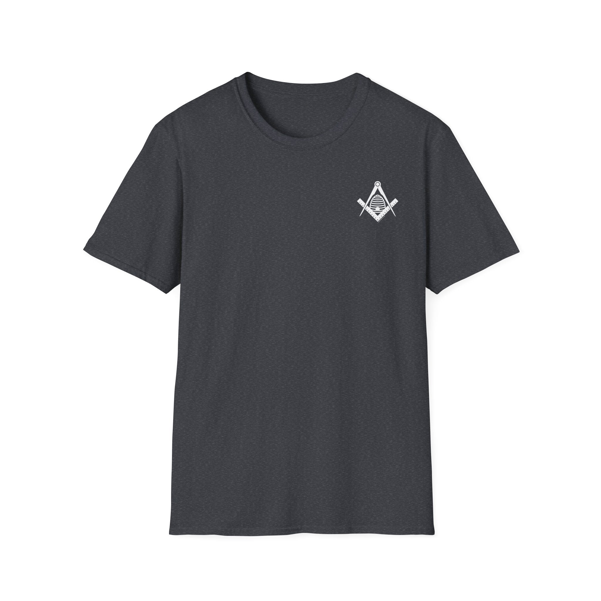 Masonic Beehive Graphic Tee, Unisex Softstyle T-Shirt, Freemason Gift, Symbolic Apparel, Lodge Wear, Brotherhood Shirt, Casual Fashion