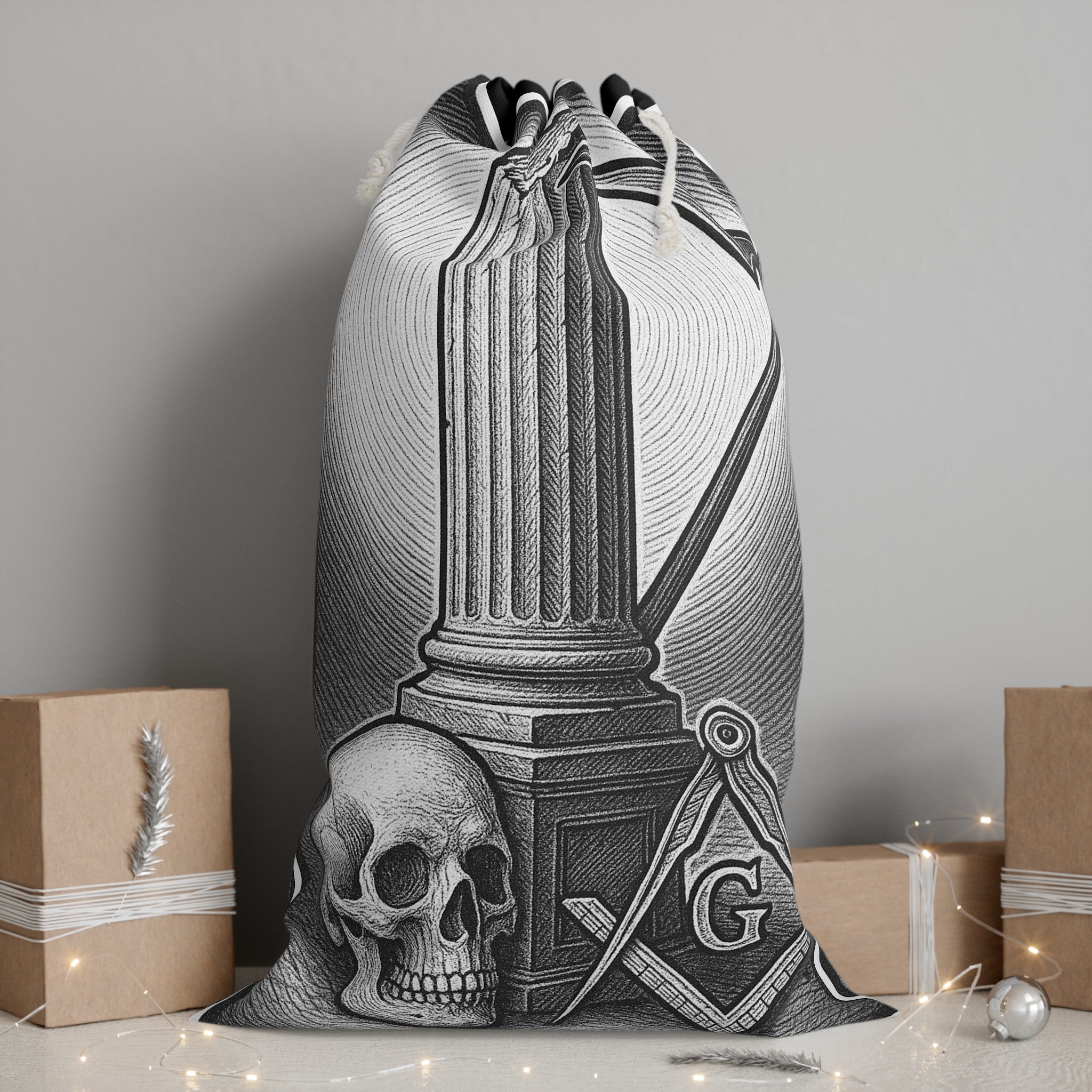 Gothic Tote Bag with Masonic Design, Perfect for Gift, Apocalyptic Style, Unique Art on Bag, Everyday Use, Eco-Friendly