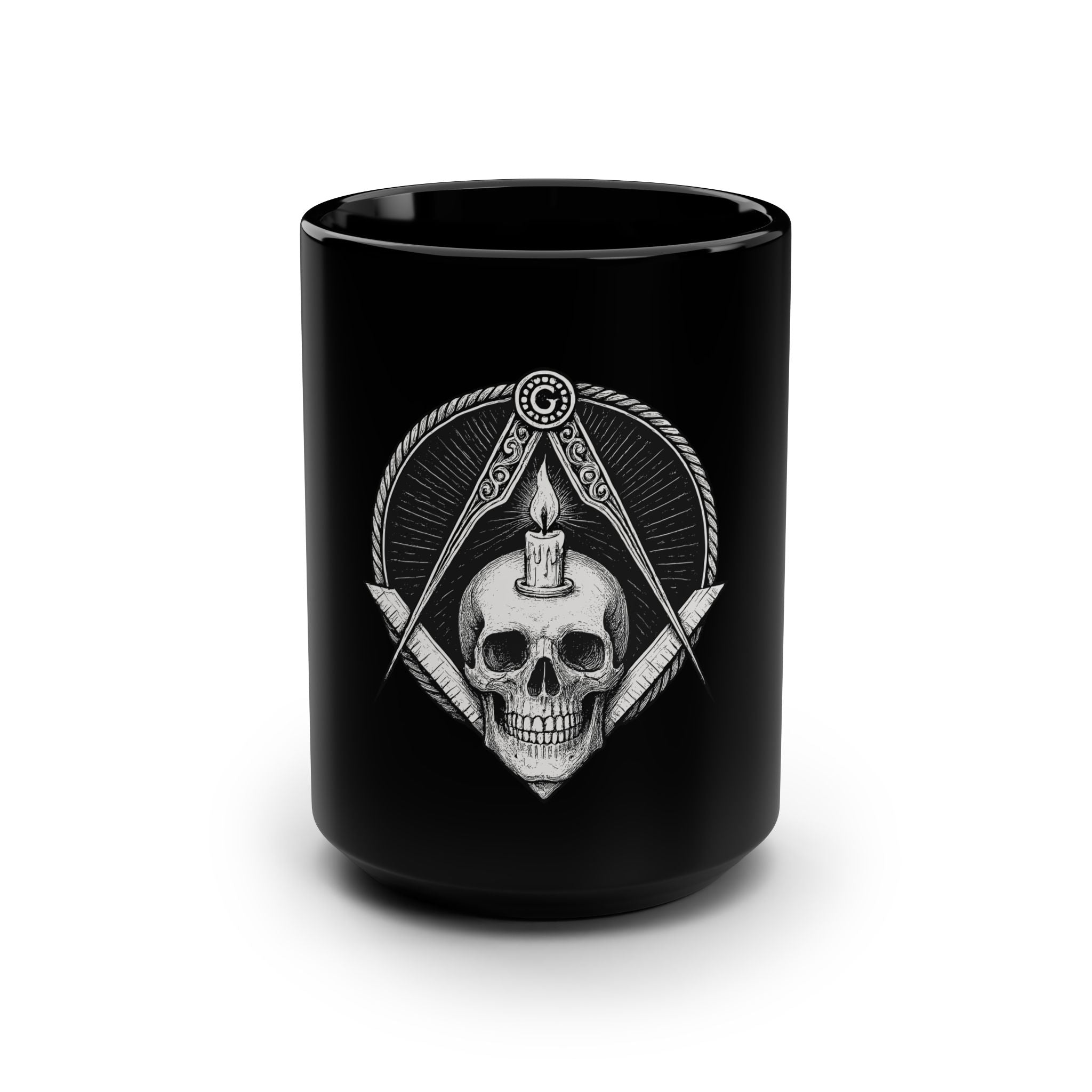 Stylish Black Mug, Great for Coffee Lovers, Perfect Gift, Home Office Decor, 15oz Ceramic Cup