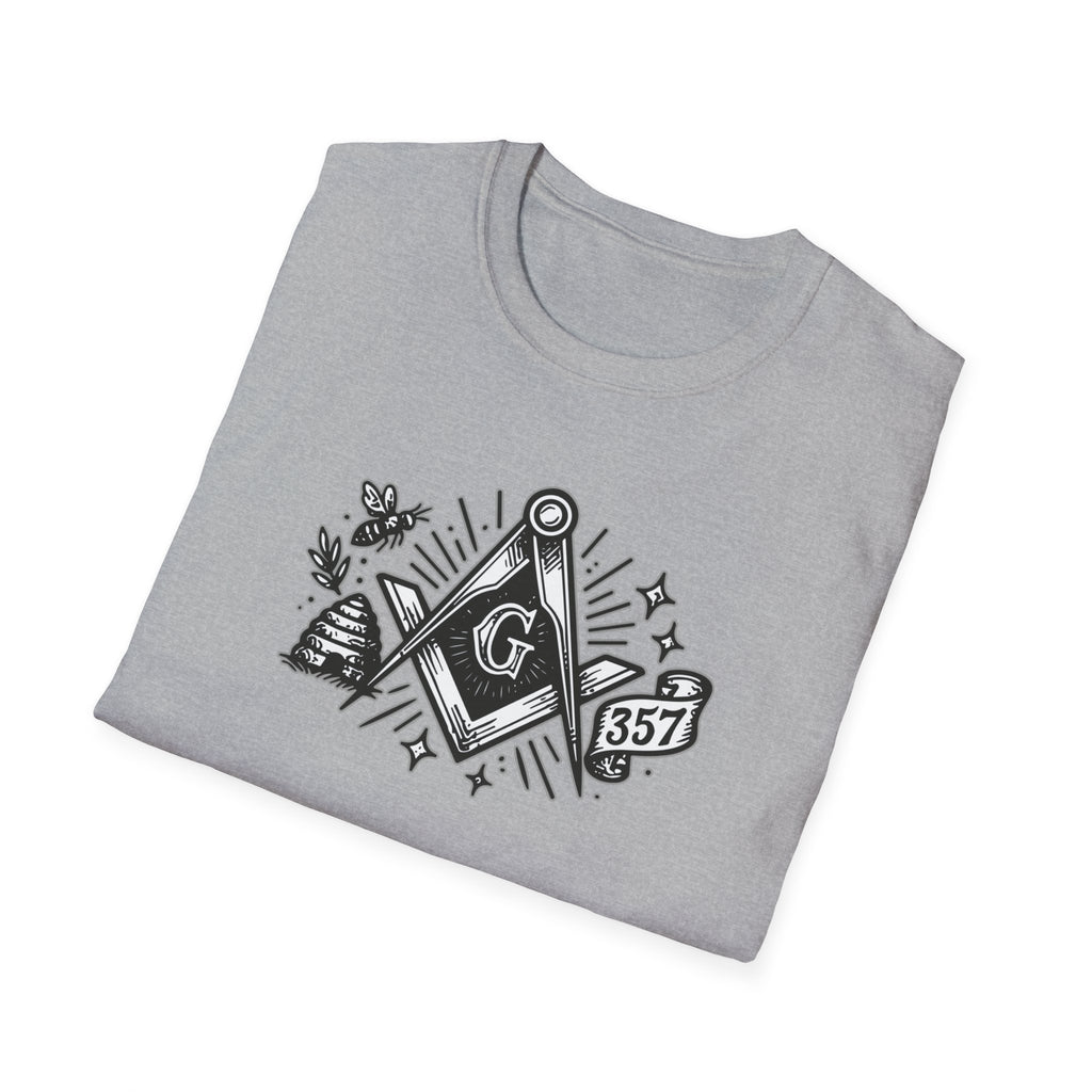 Masonic Symbol Unisex T-Shirt, Freemasonry Shirt, Gift for Mason, Black and White Graphic Tee, Celebratory Apparel
