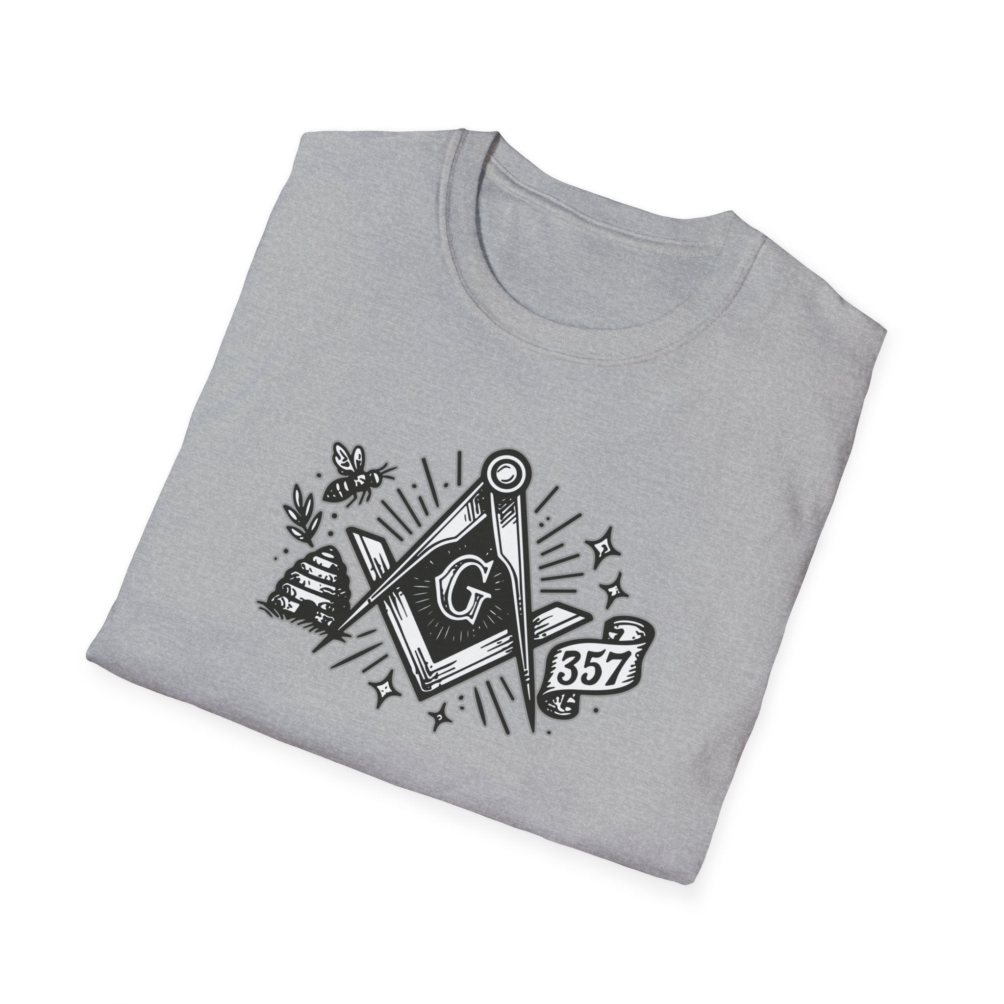 Masonic Symbol Unisex T-Shirt, Freemasonry Shirt, Gift for Mason, Black and White Graphic Tee, Celebratory Apparel