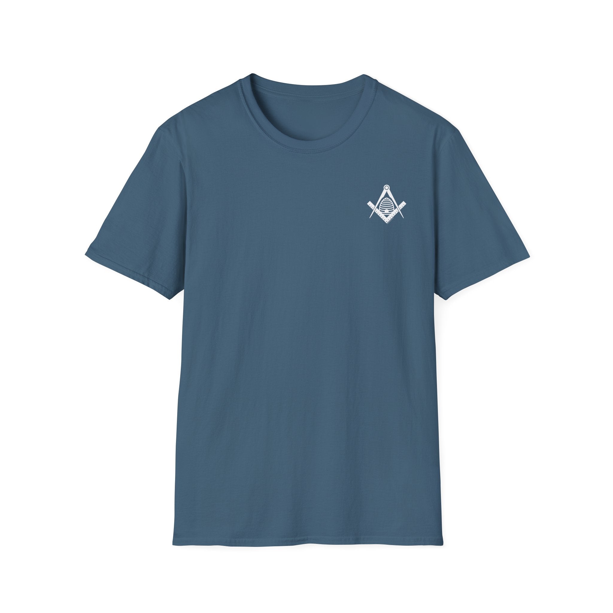 Masonic Beehive Graphic Tee, Unisex Softstyle T-Shirt, Freemason Gift, Symbolic Apparel, Lodge Wear, Brotherhood Shirt, Casual Fashion
