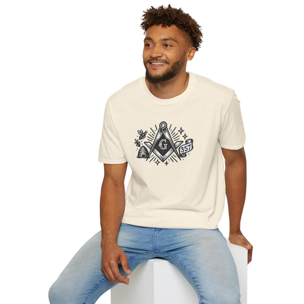 Masonic Symbol Unisex T-Shirt, Freemasonry Shirt, Gift for Mason, Black and White Graphic Tee, Celebratory Apparel