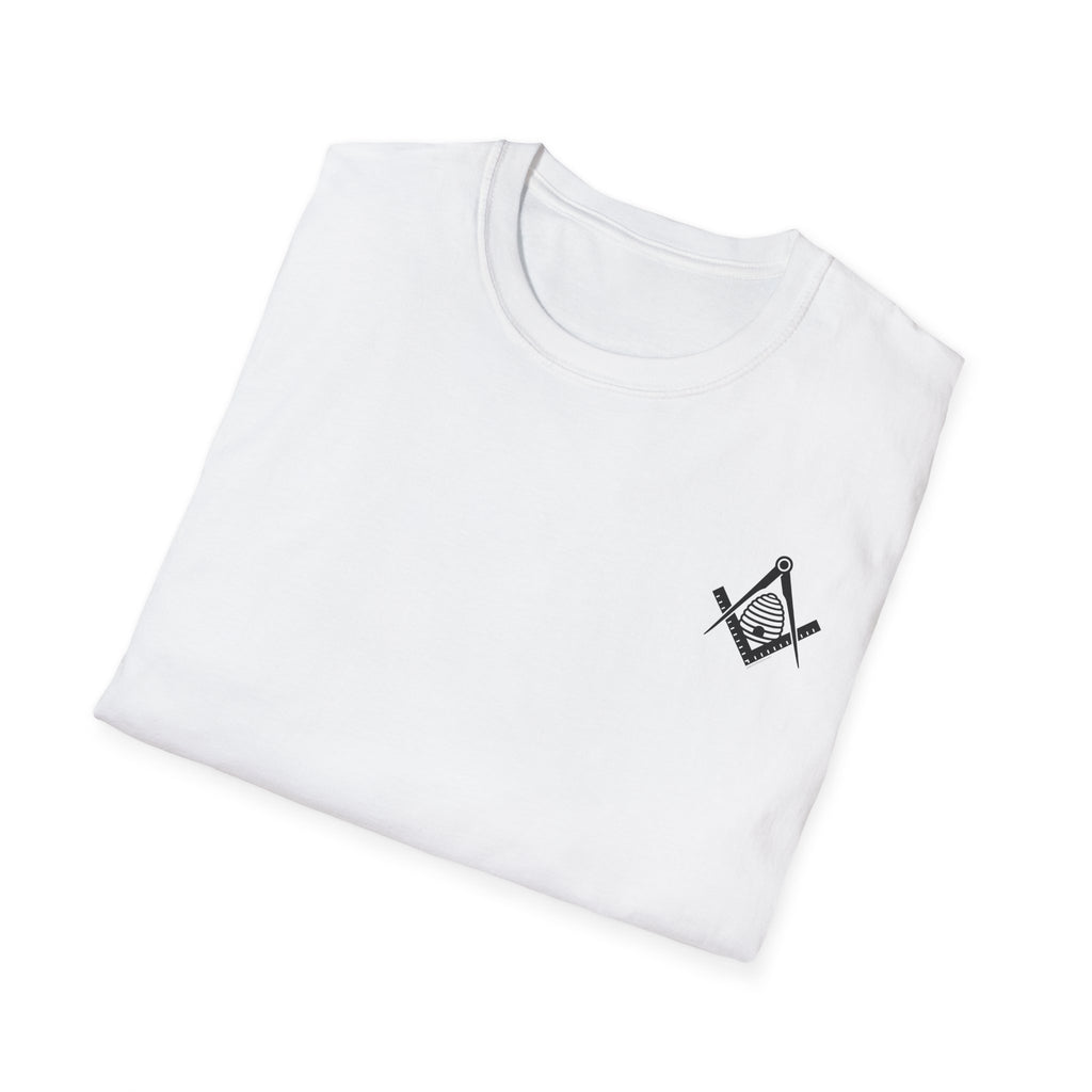 Masonic Beehive Graphic Tee, Unisex Softstyle T-Shirt, Freemason Gift, Symbolic Apparel, Lodge Wear, Brotherhood Shirt, Casual Fashion