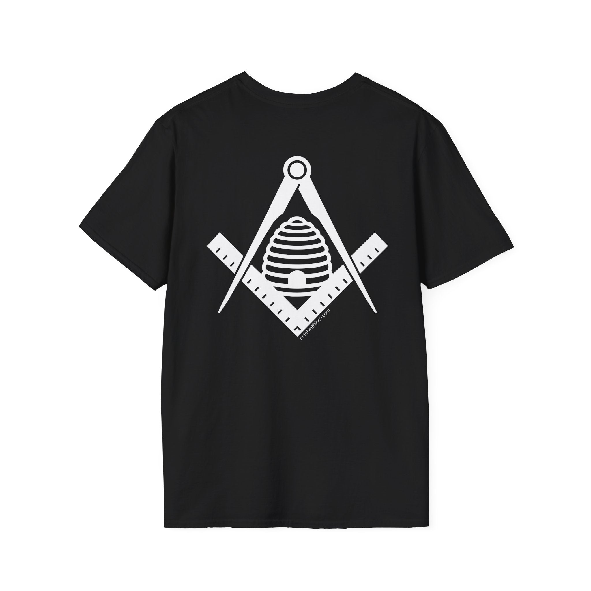 Masonic Beehive Graphic Tee, Unisex Softstyle T-Shirt, Freemason Gift, Symbolic Apparel, Lodge Wear, Brotherhood Shirt, Casual Fashion