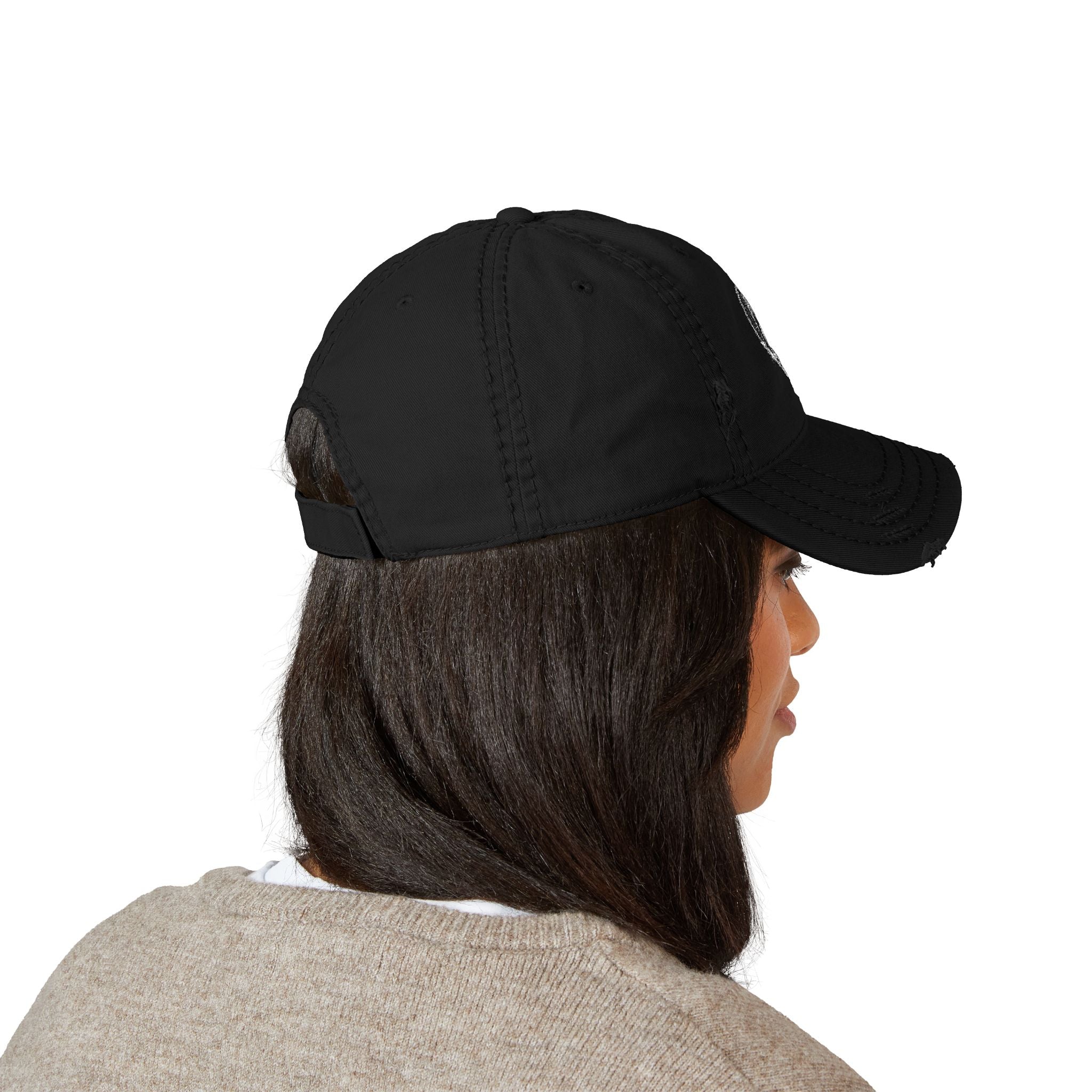 Distressed Dad Hat with Skull Embroidery, Vintage Style Cap, Casual Outdoor Hat, Gift for Dads, Everyday Wear, Trendy Accessory