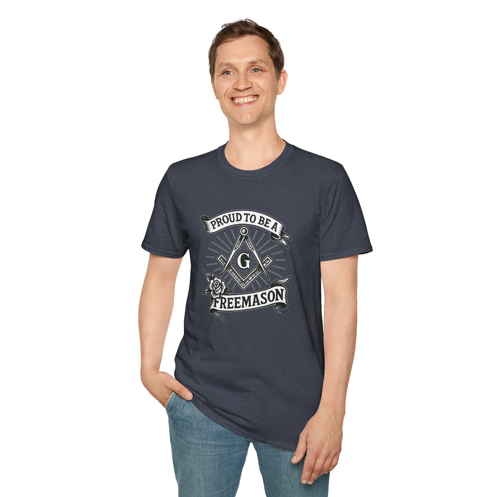 Proud Freemason Unisex Softstyle T-Shirt | Perfect for Masonic Events, Gifts for Brothers, Celebrations, Apparel, Everyday Wear