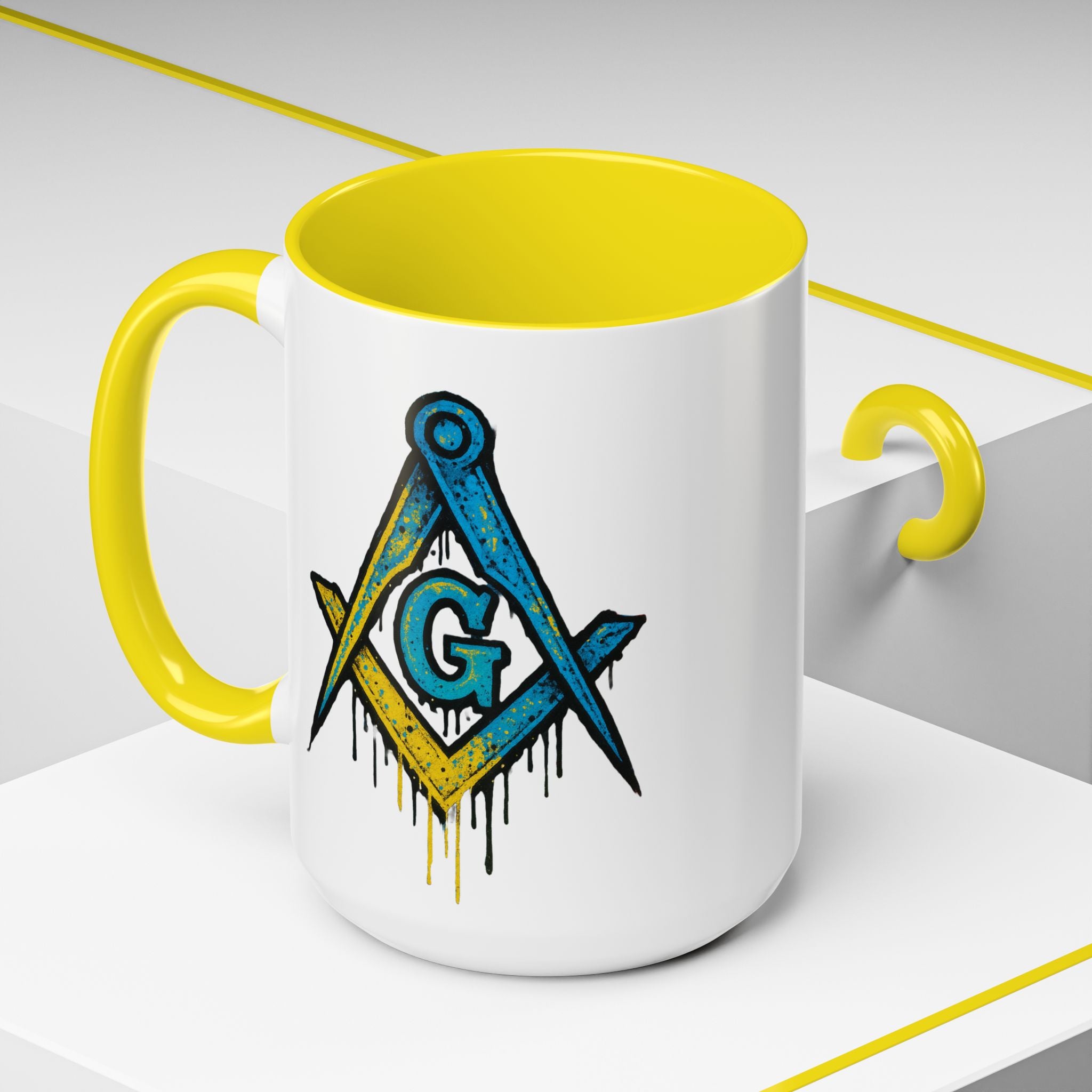 Accent Coffee Mug with Artistic Blue Design, Unique Gift for Coffee Lovers, Tea Cup, Kitchen Decor, Holiday Present, Fun Mug