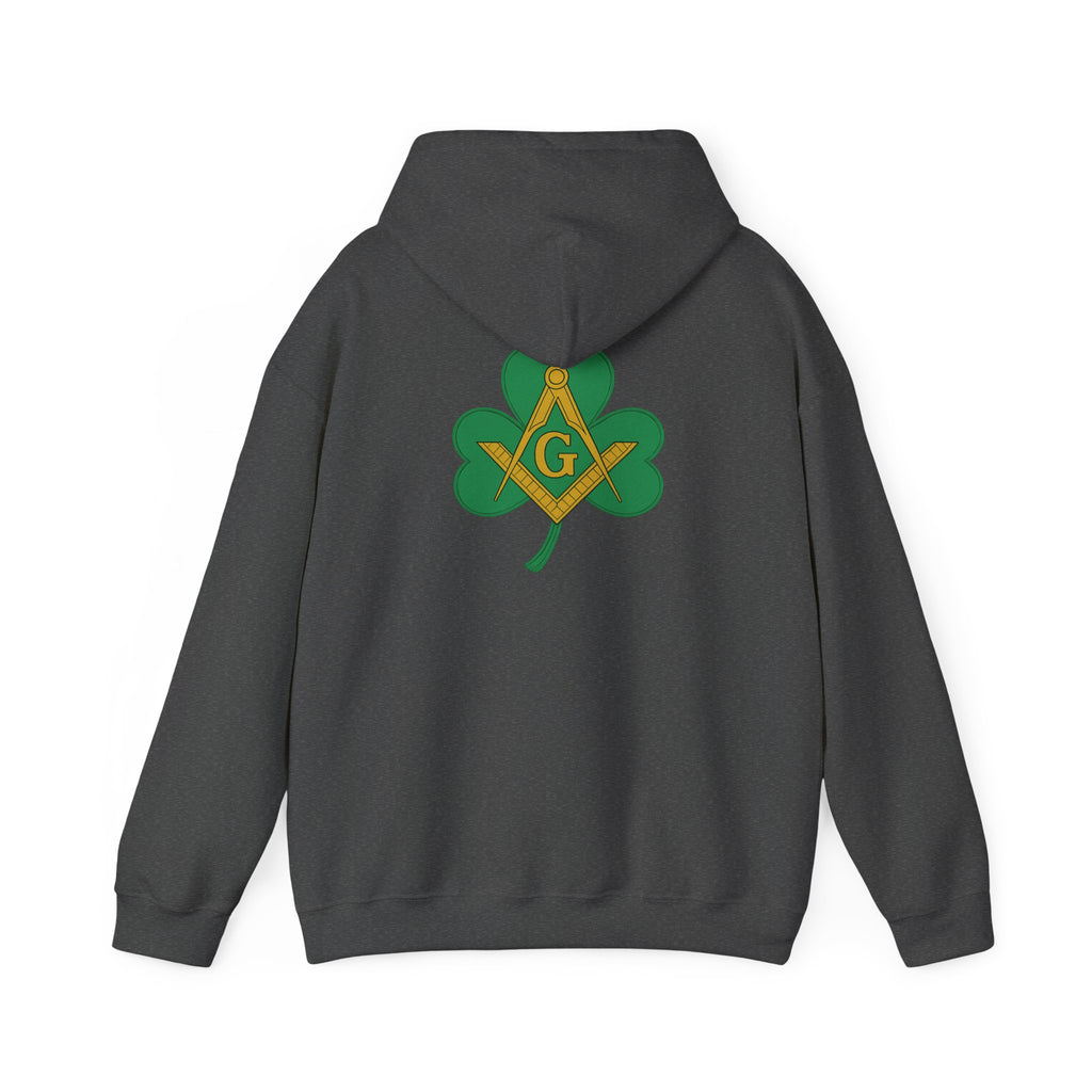 St. Patrick's Day Hooded Sweatshirt, Unisex Sweatshirt, Shamrock Sweater, Green Clover Pullover, Masonic Gift, Holiday Apparel