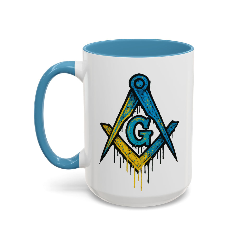 Accent Coffee Mug with Artistic Blue Design, Unique Gift for Coffee Lovers, Tea Cup, Kitchen Decor, Holiday Present, Fun Mug