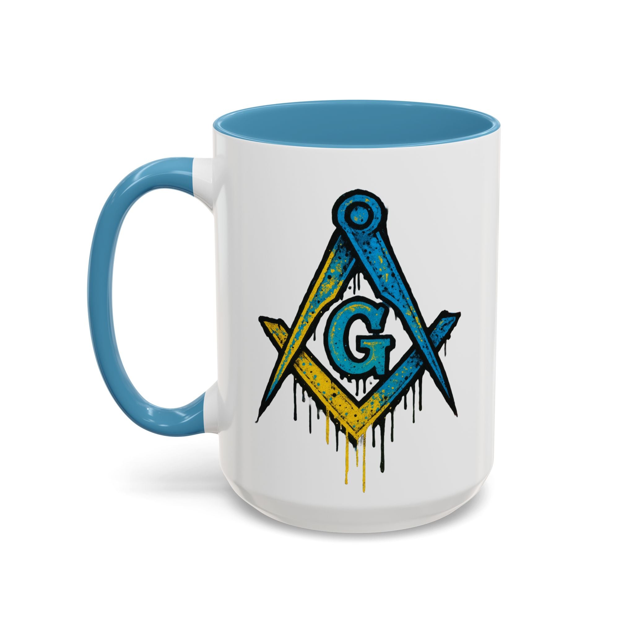 Accent Coffee Mug with Artistic Blue Design, Unique Gift for Coffee Lovers, Tea Cup, Kitchen Decor, Holiday Present, Fun Mug