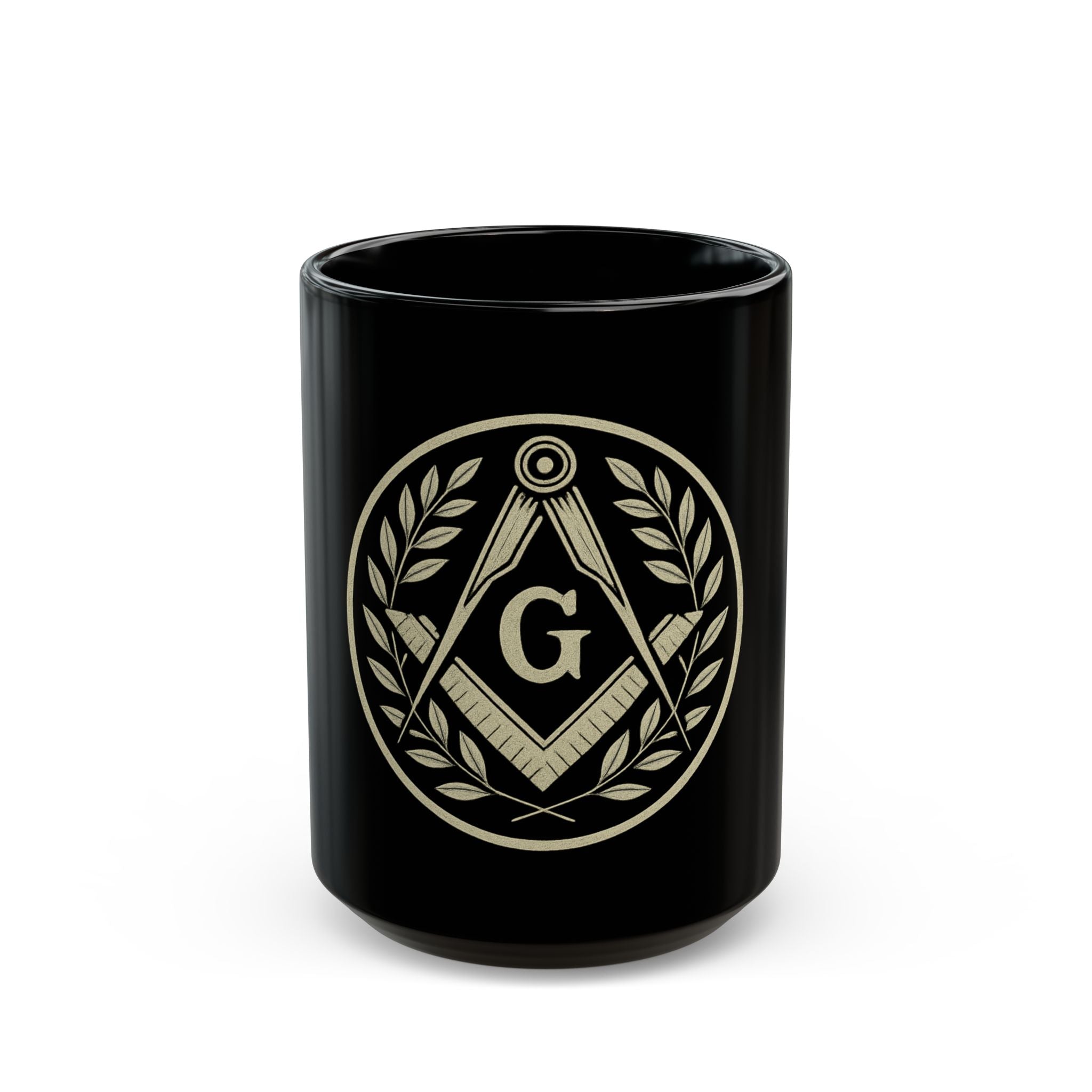 Masonic Black Mug | Perfect for Coffee Lovers, Gift for Masons, Unique Collectible, Ritual Needs, Home Decor