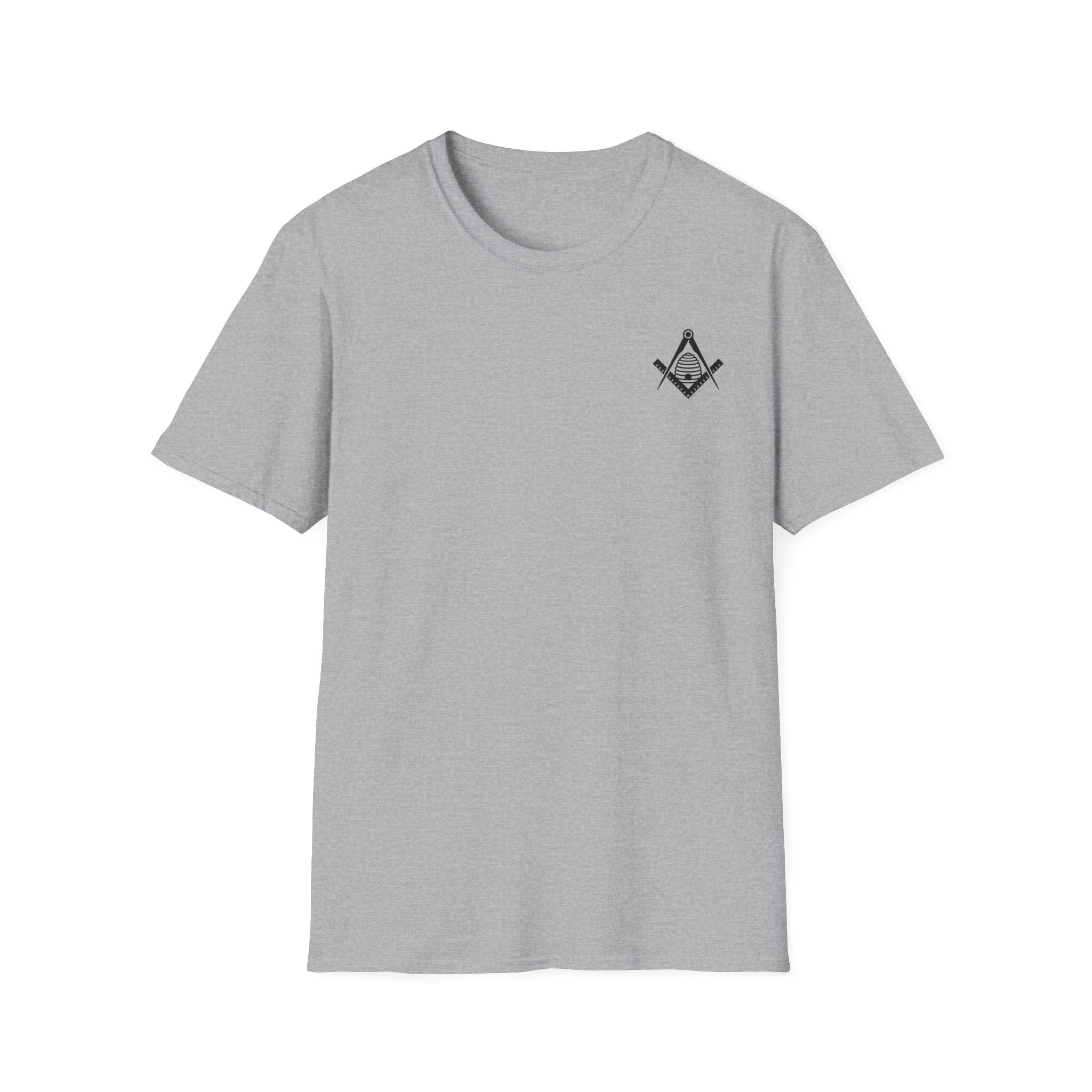 Masonic Beehive Graphic Tee, Unisex Softstyle T-Shirt, Freemason Gift, Symbolic Apparel, Lodge Wear, Brotherhood Shirt, Casual Fashion
