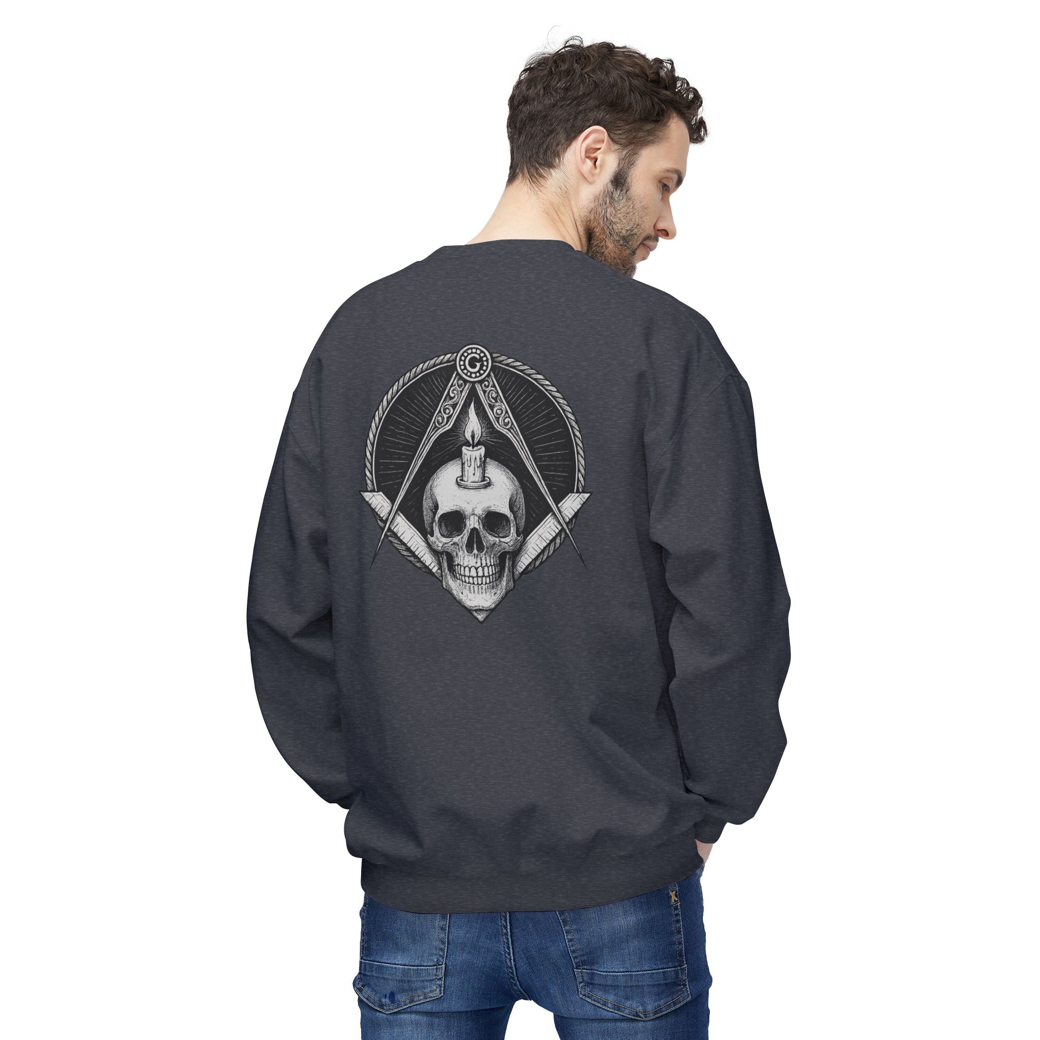Masonic Skull Sweatshirt, Cozy Crewneck, Unisex Fleece, Unique Gift for Occasions, Trendy Casual Wear, Masonic Apparel