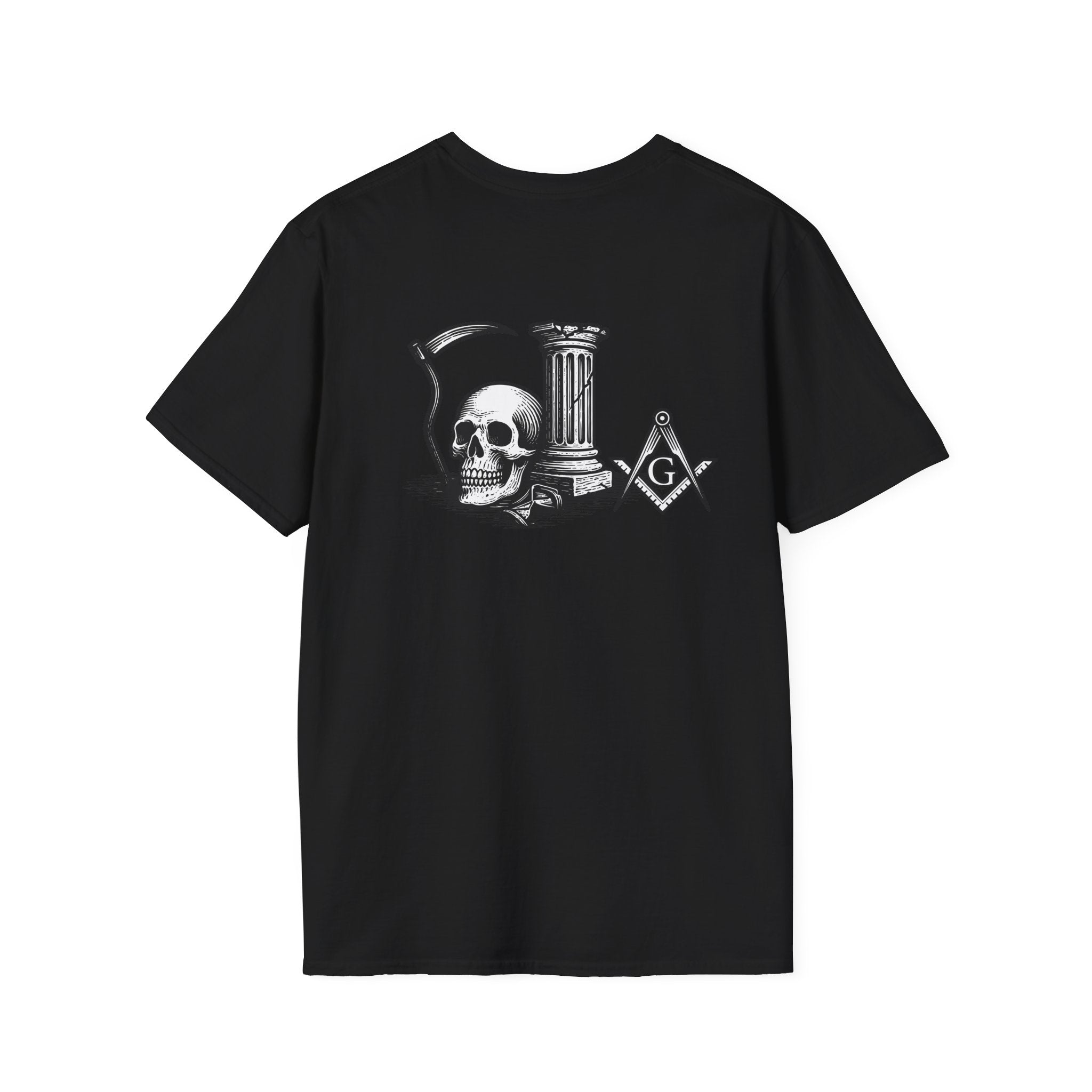 Gothic Skull Unisex T-Shirt, Softstyle Tee for Halloween, Punk Fashion, Casual Wear, Unique Gift