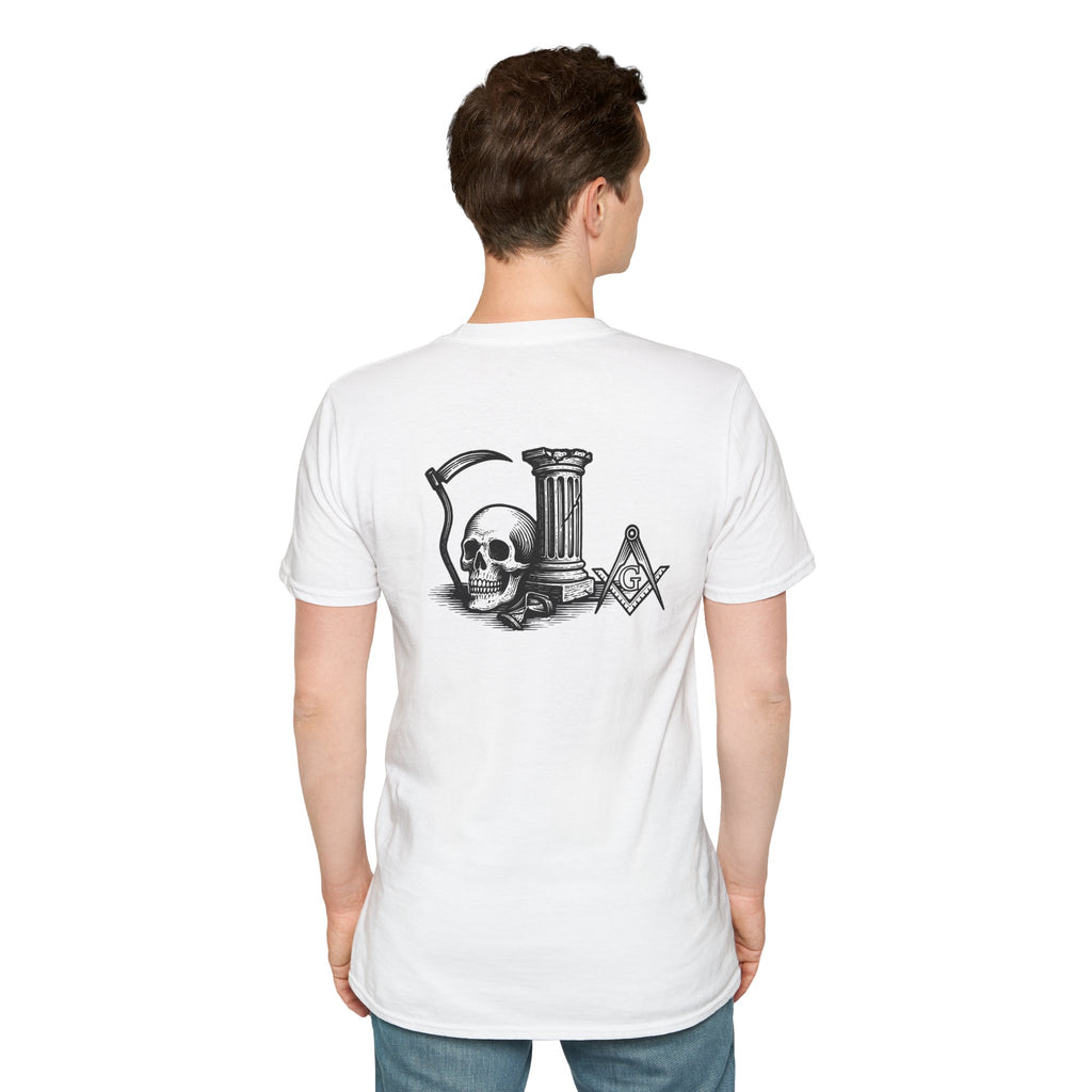 Gothic Skull Unisex T-Shirt, Softstyle Tee for Halloween, Punk Fashion, Casual Wear, Unique Gift
