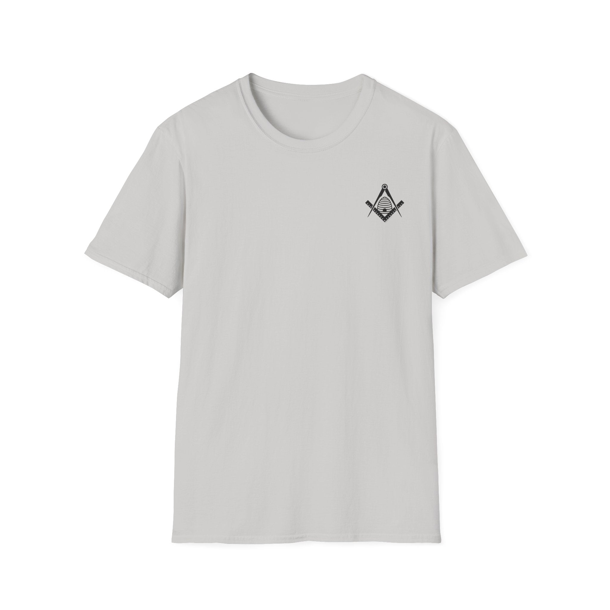 Masonic Beehive Graphic Tee, Unisex Softstyle T-Shirt, Freemason Gift, Symbolic Apparel, Lodge Wear, Brotherhood Shirt, Casual Fashion