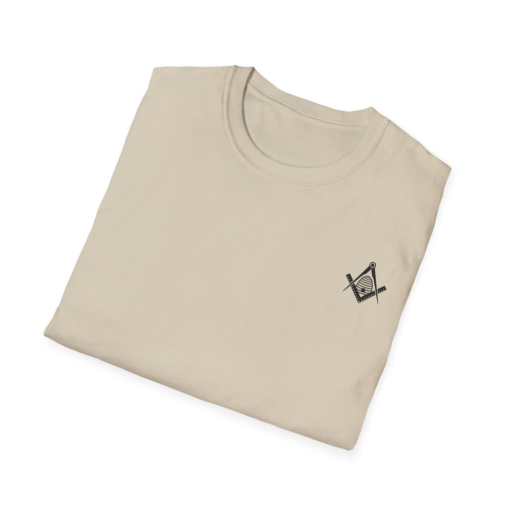 Masonic Beehive Graphic Tee, Unisex Softstyle T-Shirt, Freemason Gift, Symbolic Apparel, Lodge Wear, Brotherhood Shirt, Casual Fashion