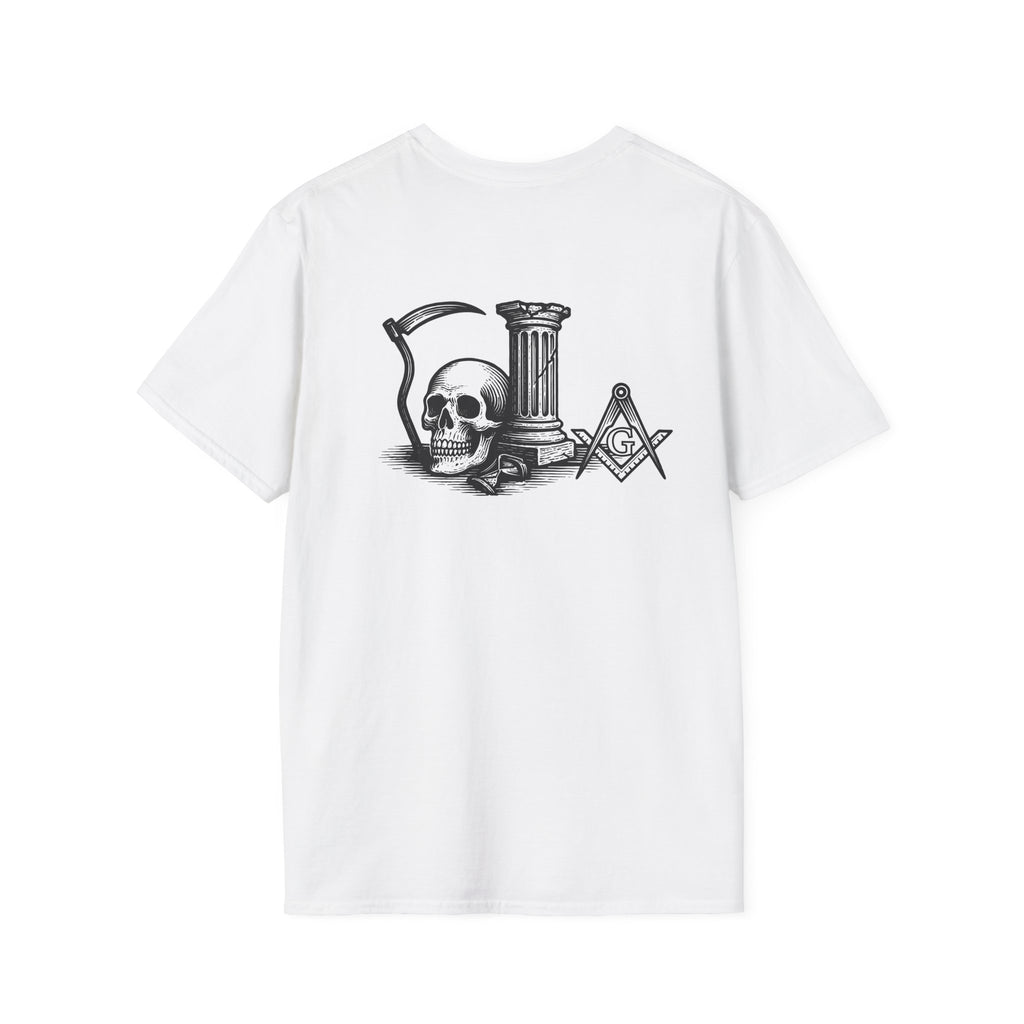 Gothic Skull Unisex T-Shirt, Softstyle Tee for Halloween, Punk Fashion, Casual Wear, Unique Gift