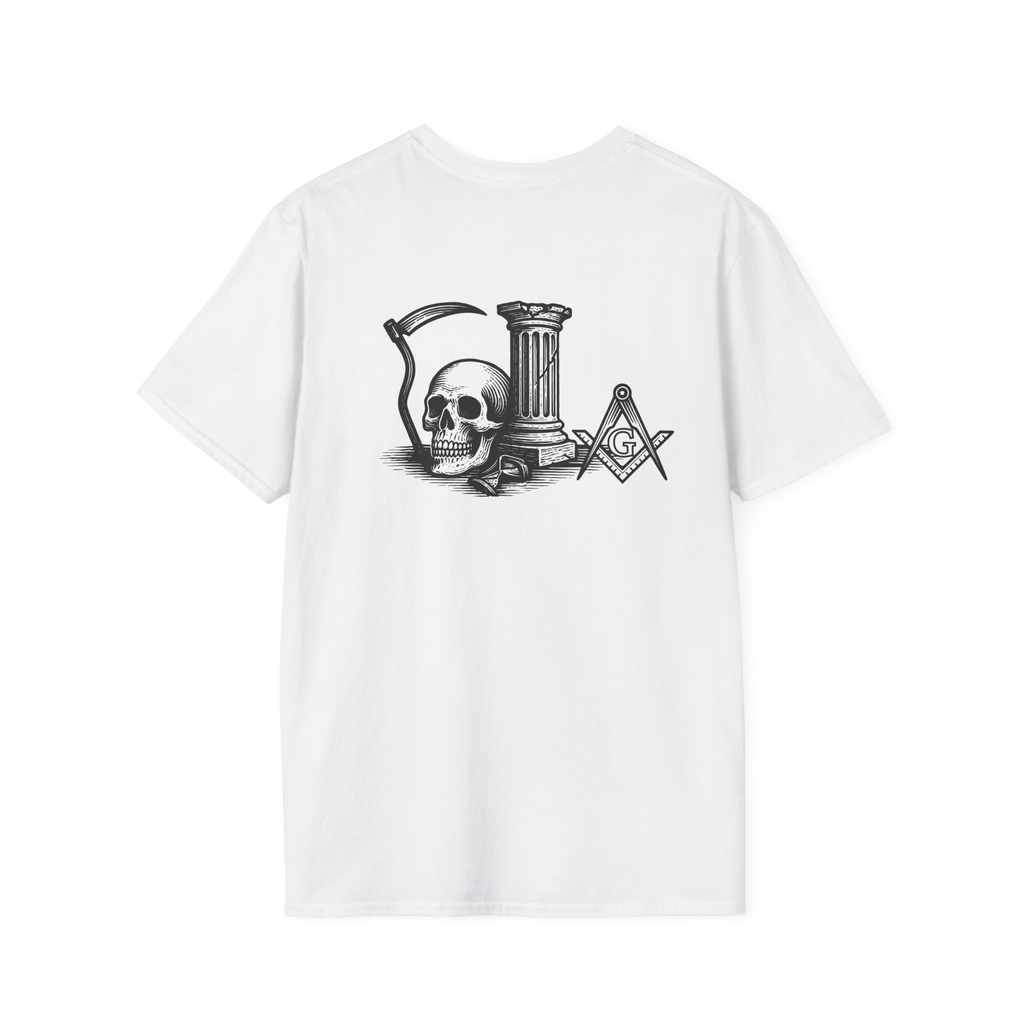 Gothic Skull Unisex T-Shirt, Softstyle Tee for Halloween, Punk Fashion, Casual Wear, Unique Gift