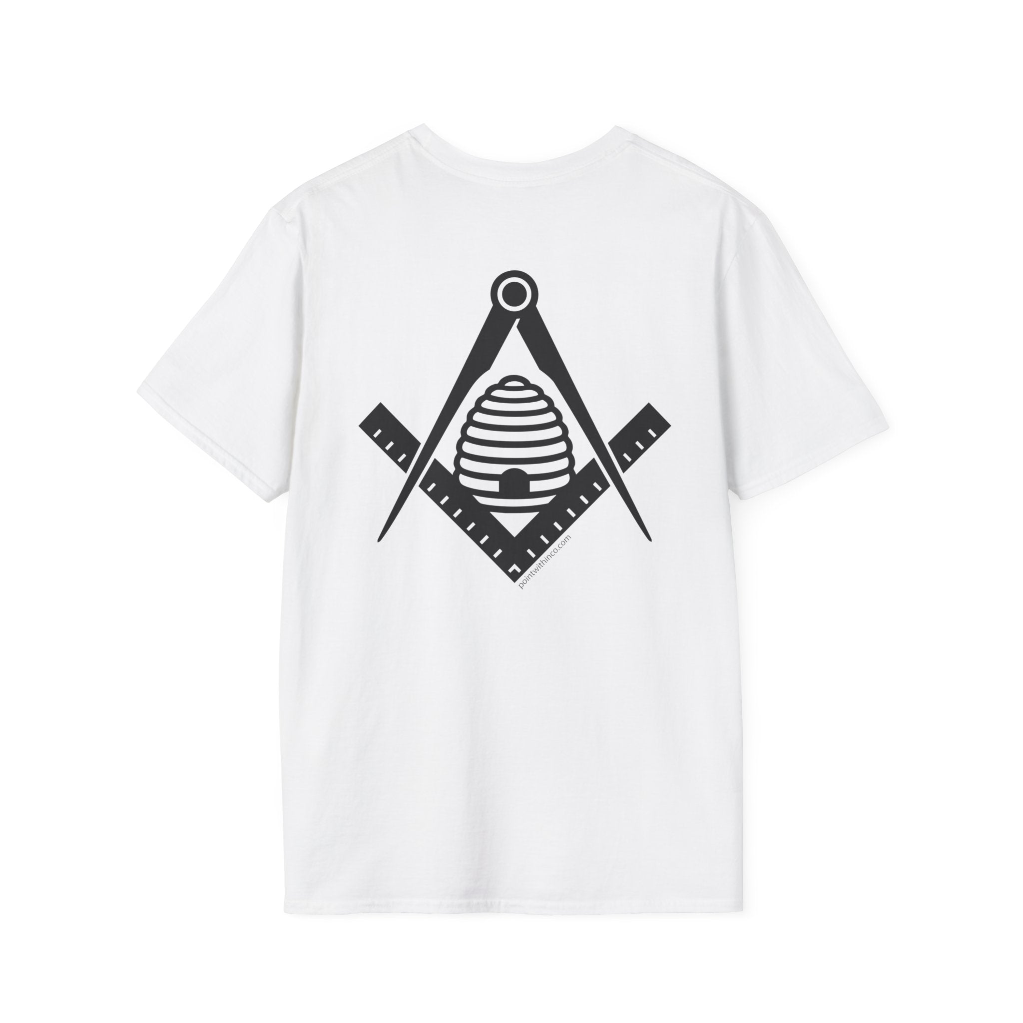Masonic Beehive Graphic Tee, Unisex Softstyle T-Shirt, Freemason Gift, Symbolic Apparel, Lodge Wear, Brotherhood Shirt, Casual Fashion