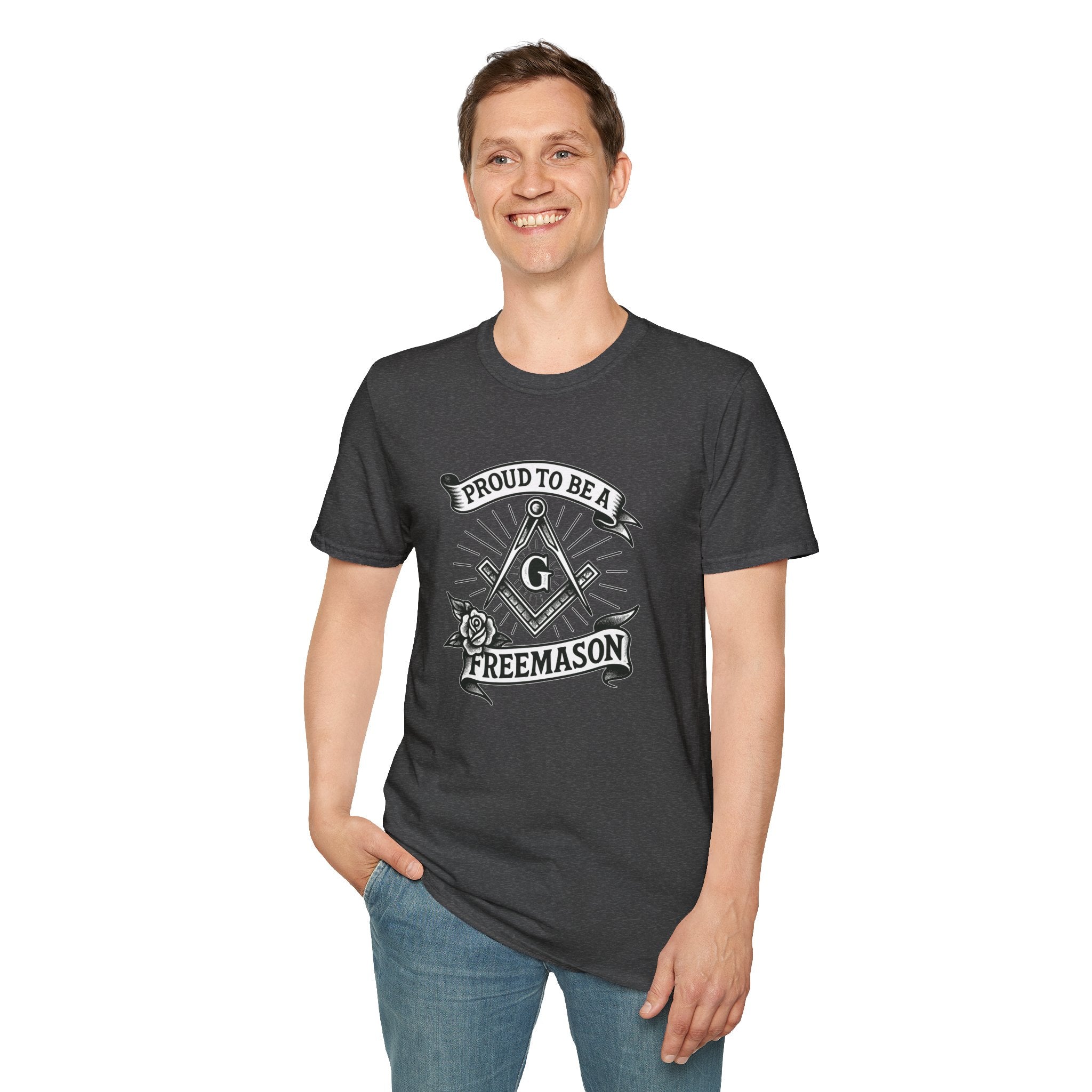 Proud Freemason Unisex Softstyle T-Shirt | Perfect for Masonic Events, Gifts for Brothers, Celebrations, Apparel, Everyday Wear