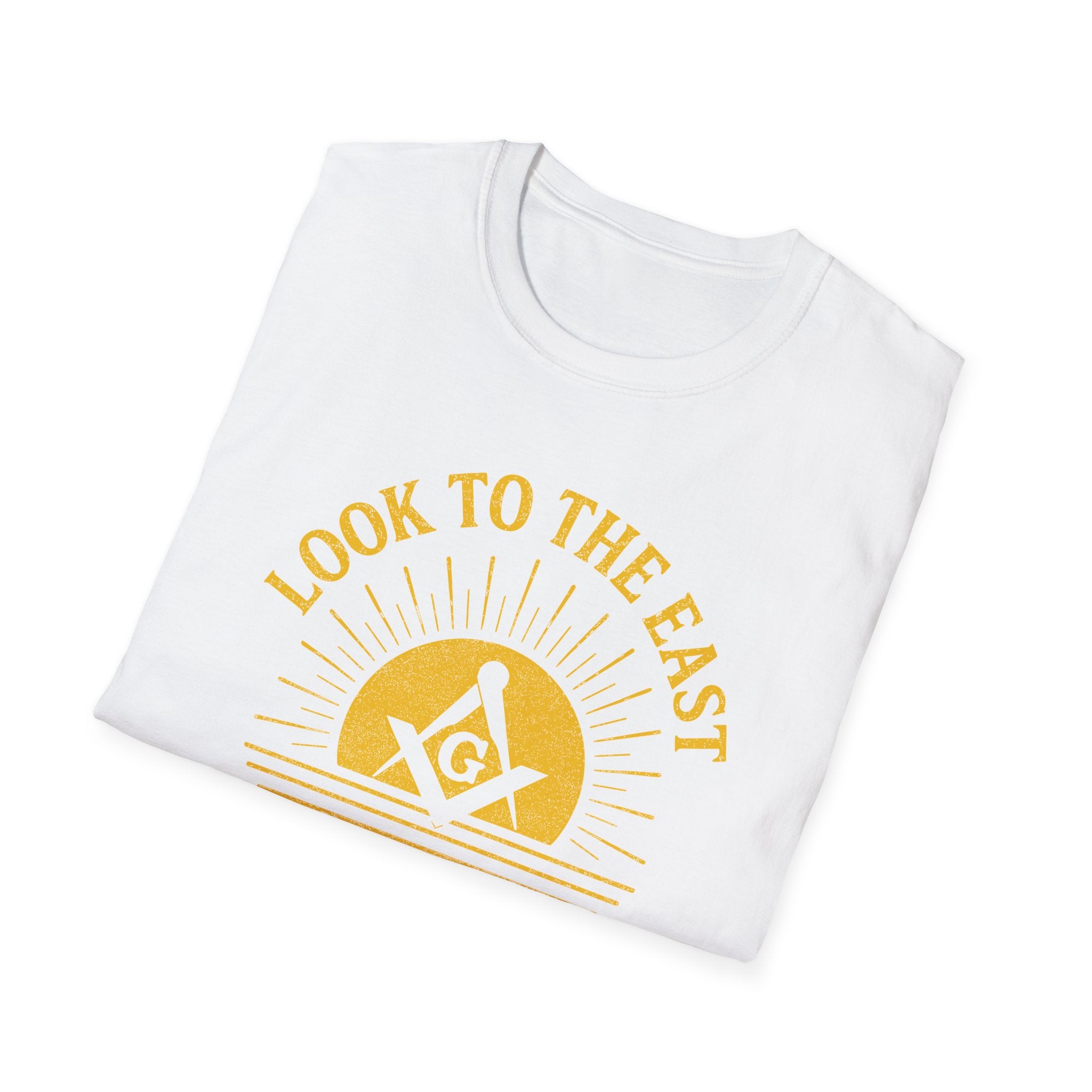 Unisex Inspirational Graphic T-Shirt, Look to the East Shirt, Casual Wear, Gift for Freemasons, Spiritual T-Shirt, Unisex Tee