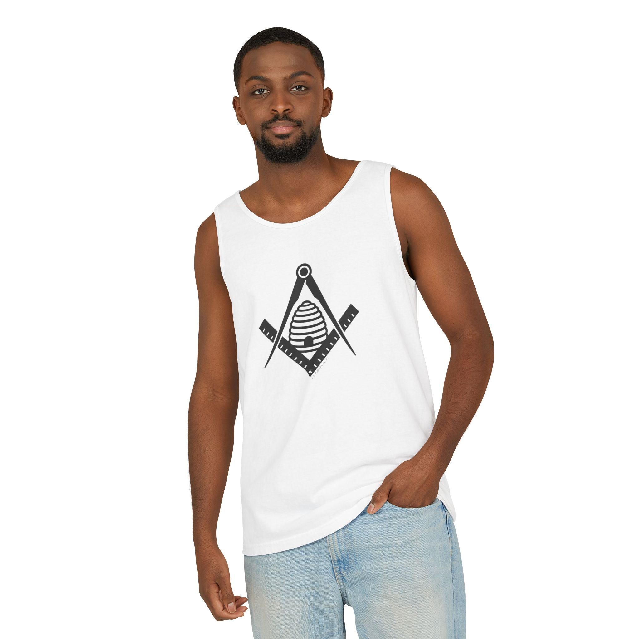 Masonic Symbol Unisex Tank Top, Casual Summer Wear, Gift for Freemasons, Layering Piece, Unique Graphic Tees, Spiritual Attire