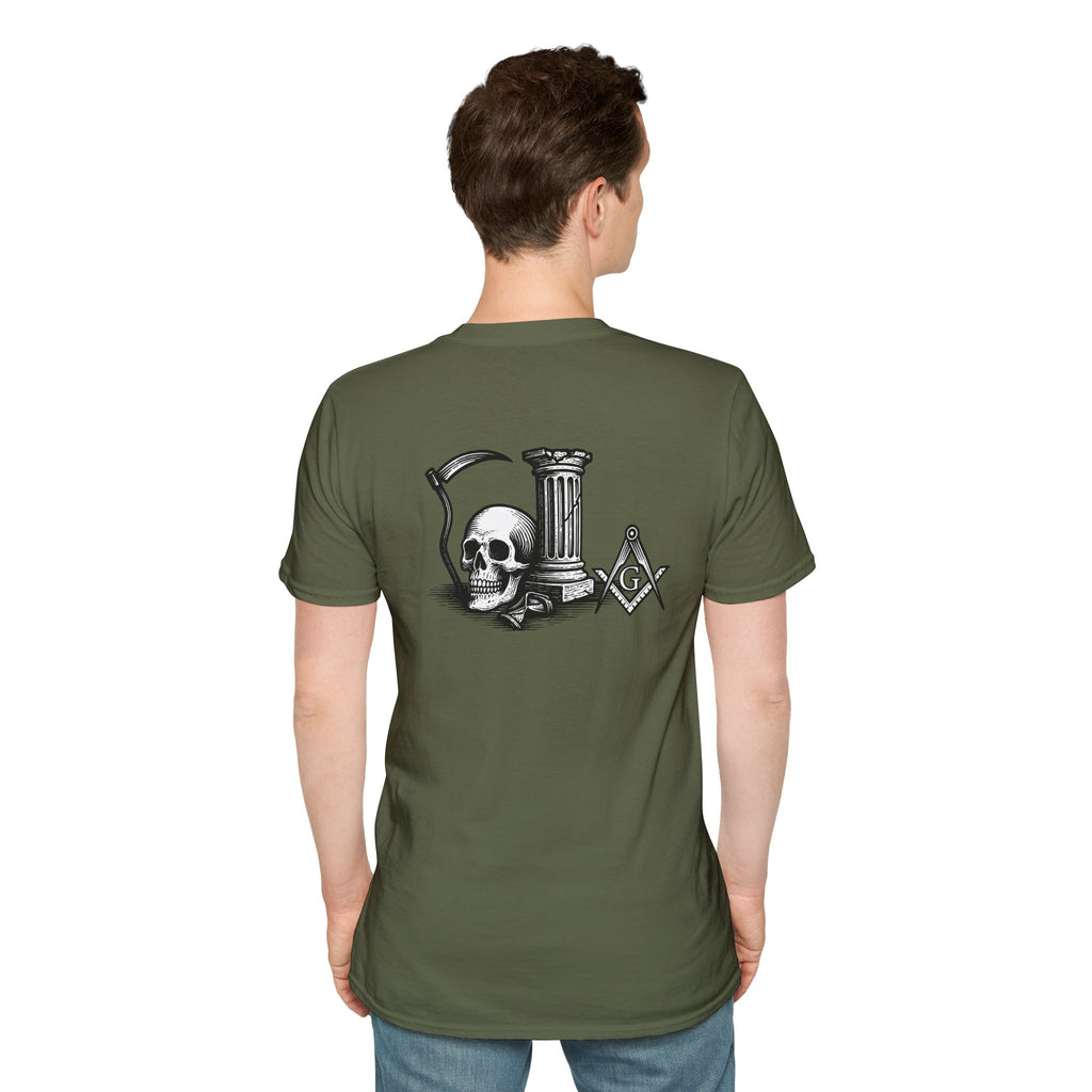 Gothic Skull Unisex T-Shirt, Softstyle Tee for Halloween, Punk Fashion, Casual Wear, Unique Gift