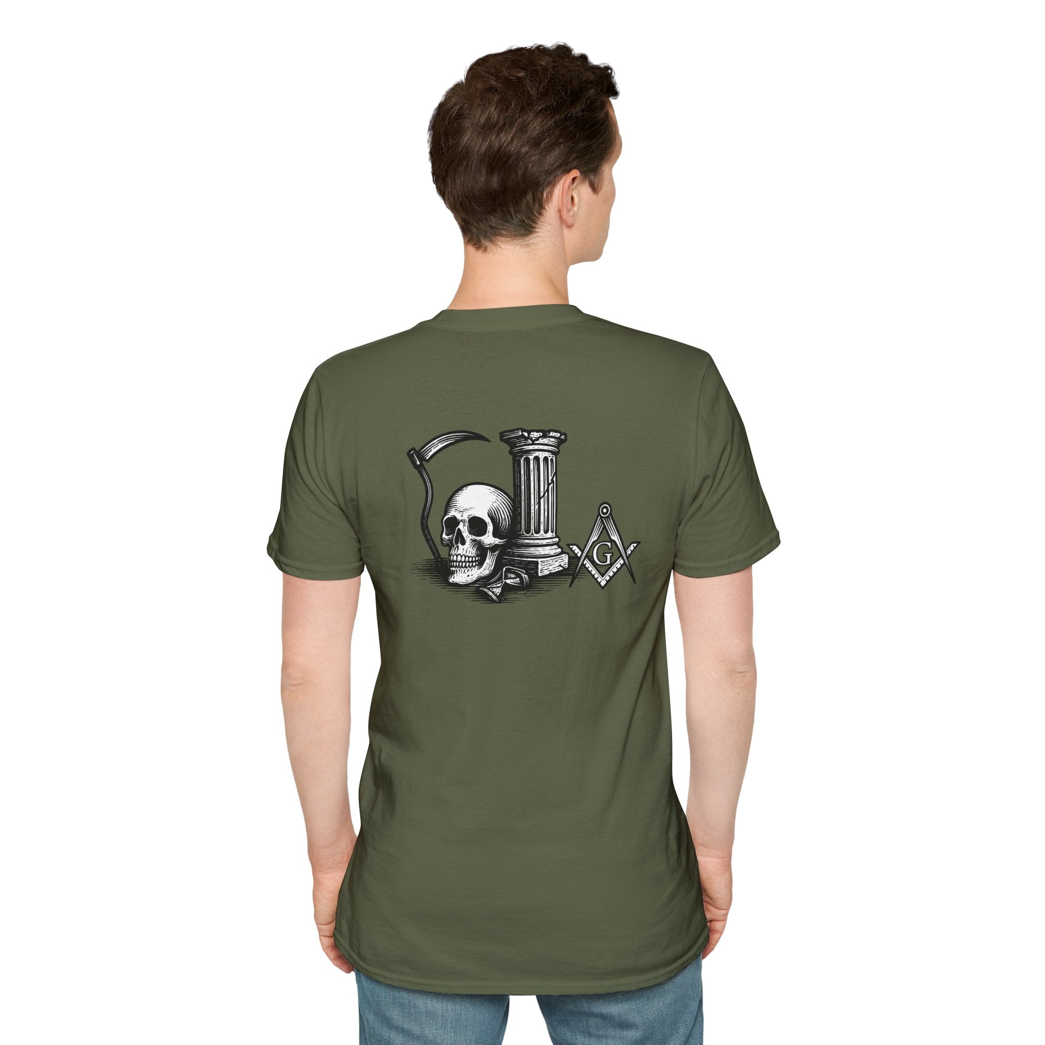 Gothic Skull Unisex T-Shirt, Softstyle Tee for Halloween, Punk Fashion, Casual Wear, Unique Gift